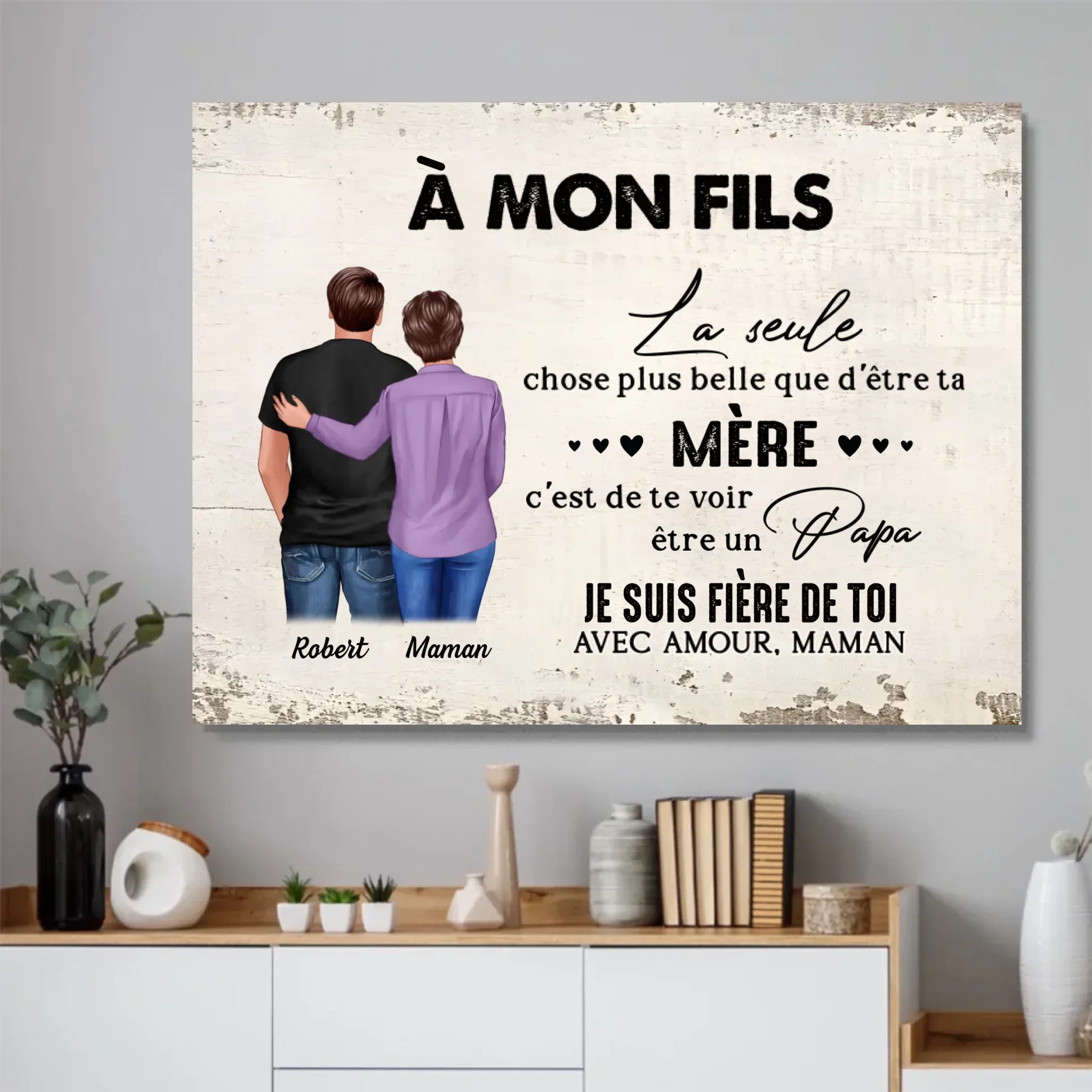 Poster personnalisé "De mère en fils - cadeau pour la fête des pères" - Image 4