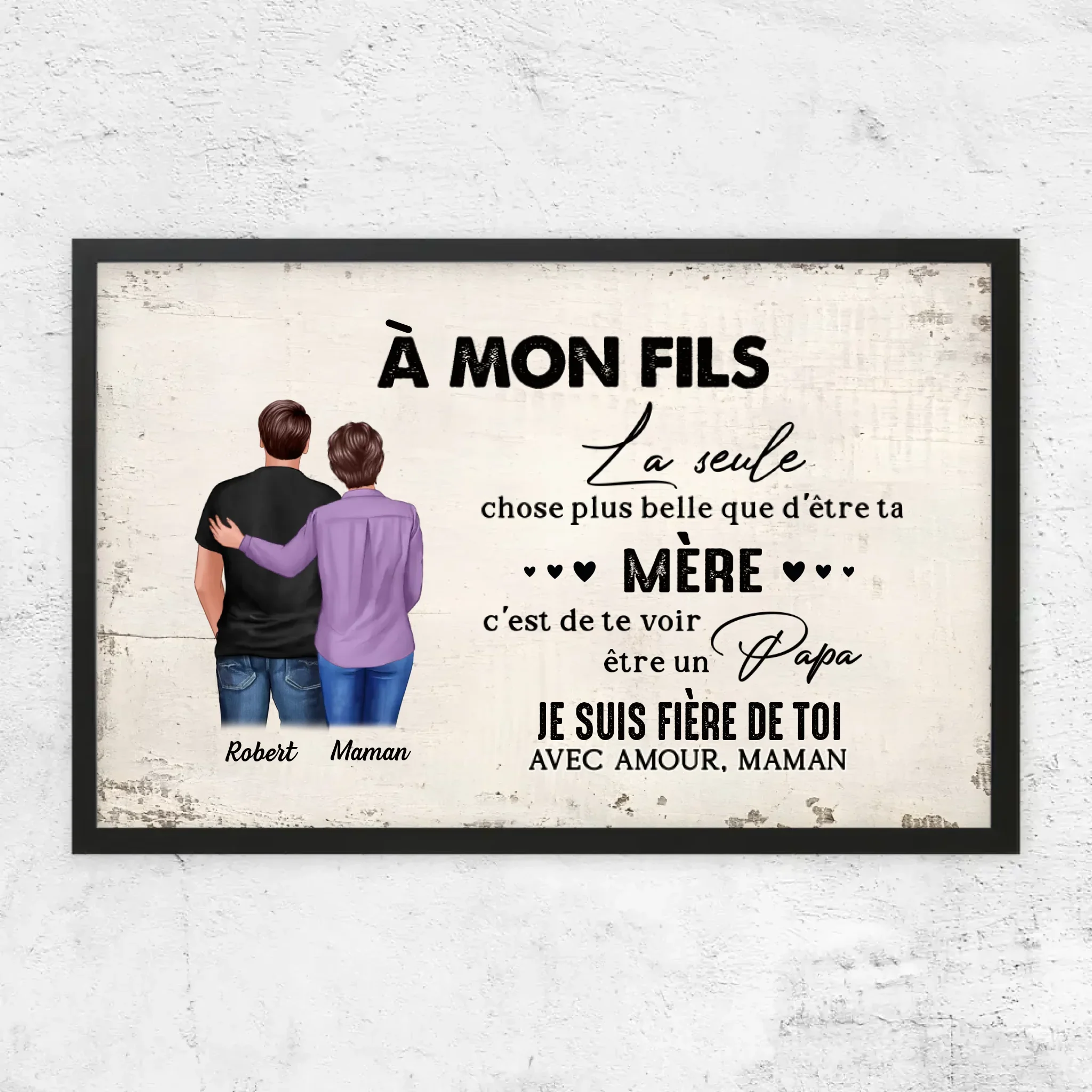 Poster personnalisé "De mère en fils - cadeau pour la fête des pères" - Image 5