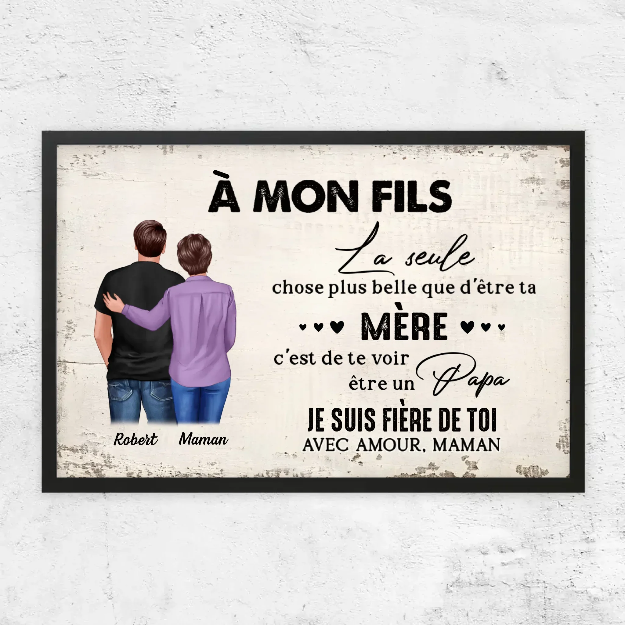 Poster personnalisé "De mère en fils - cadeau pour la fête des pères" - Image 6