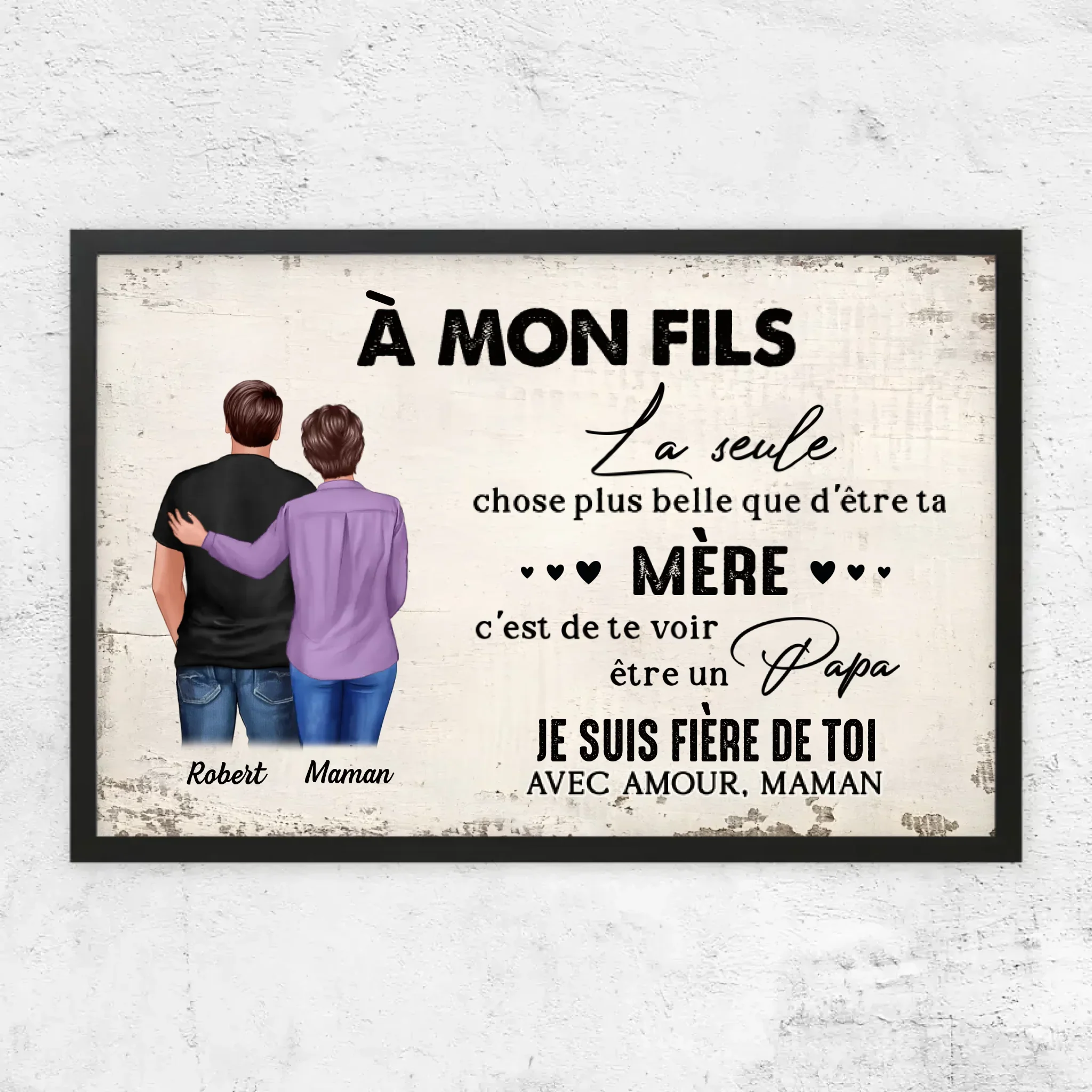 Poster personnalisé "De mère en fils - cadeau pour la fête des pères" - Image 7