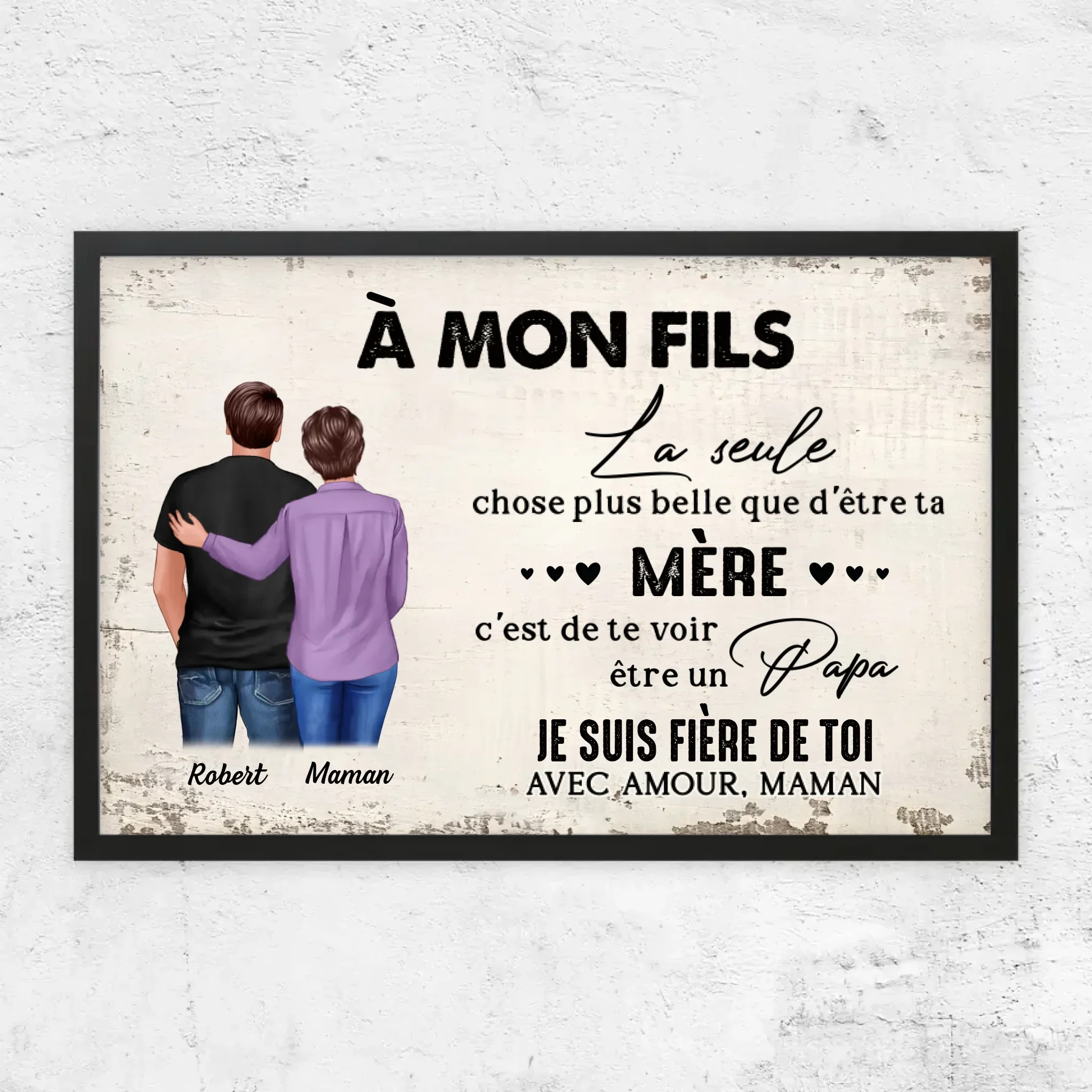 Poster personnalisé "De mère en fils - cadeau pour la fête des pères" - Image 8
