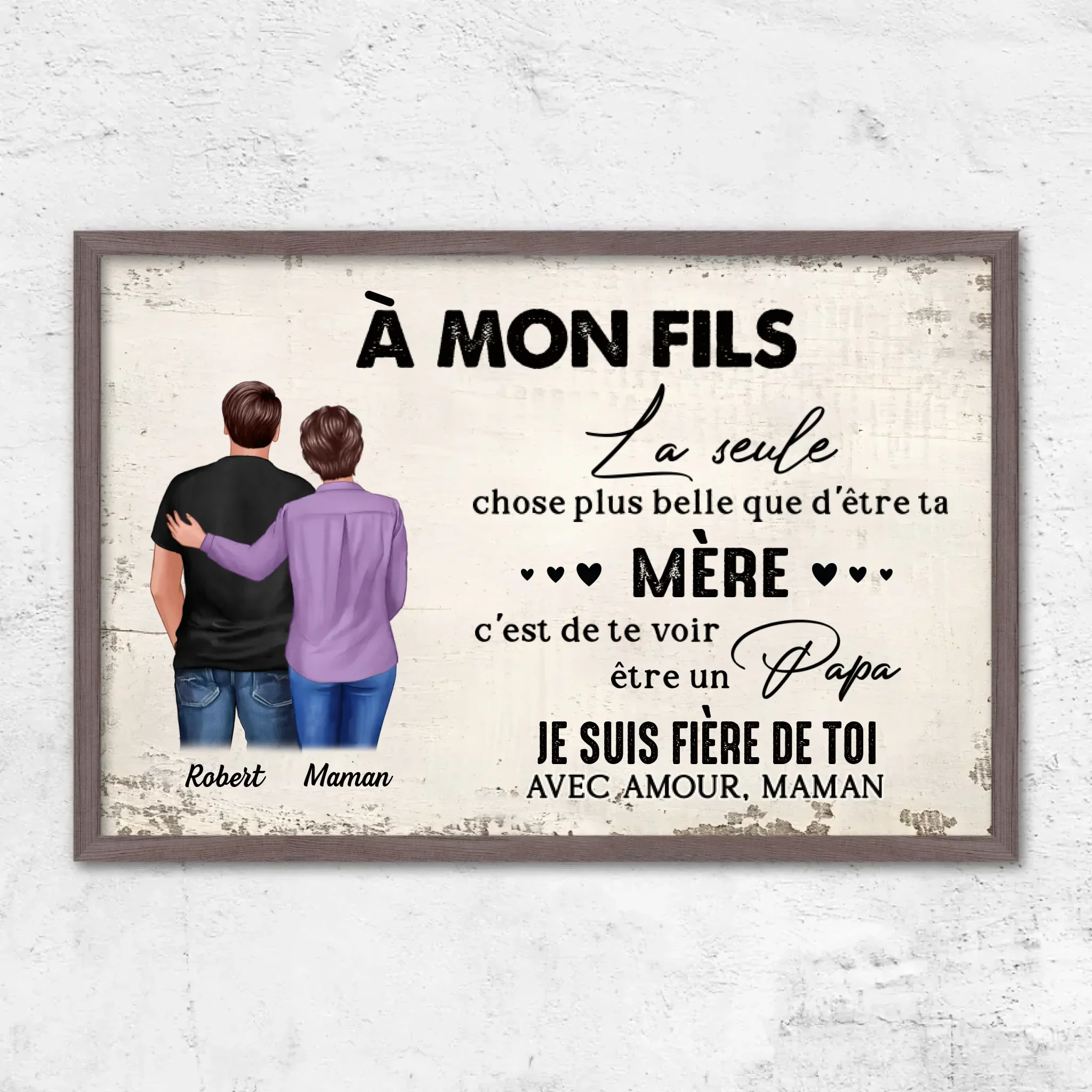 Poster personnalisé "De mère en fils - cadeau pour la fête des pères" - Image 9