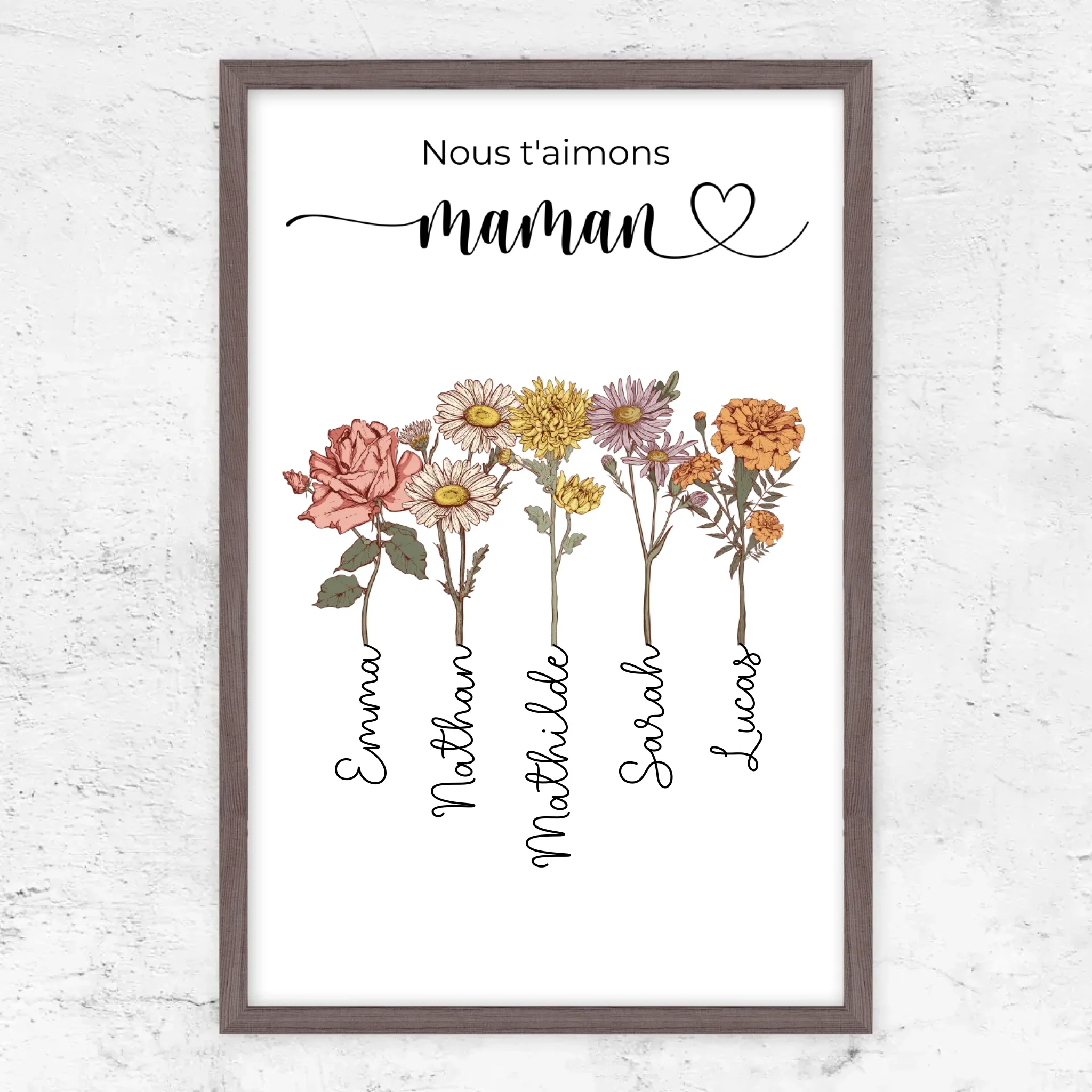 Poster personnalisé "Des fleurs pour maman - Nous t'aimons" - Image 10