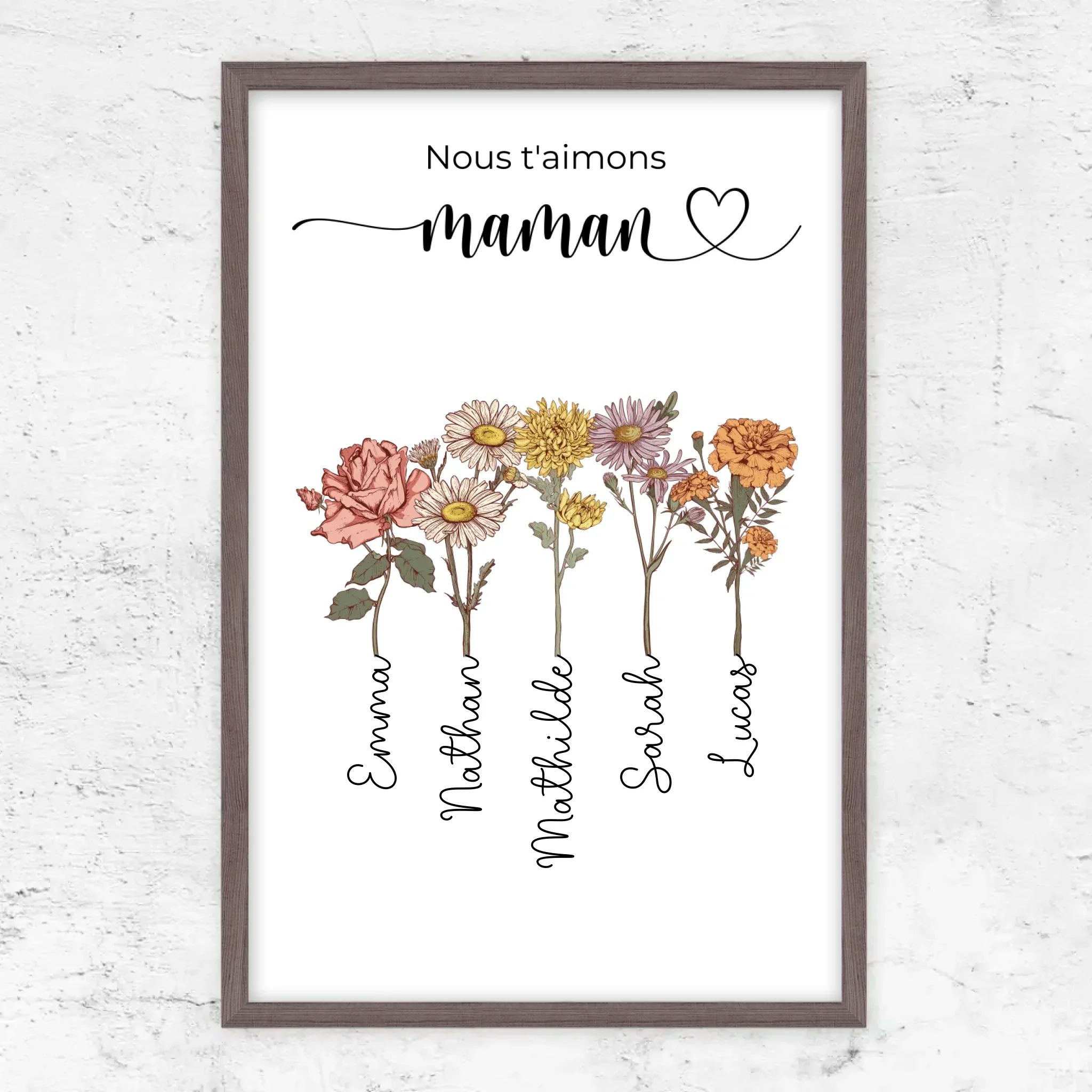Poster personnalisé "Des fleurs pour maman - Nous t'aimons" - Image 11