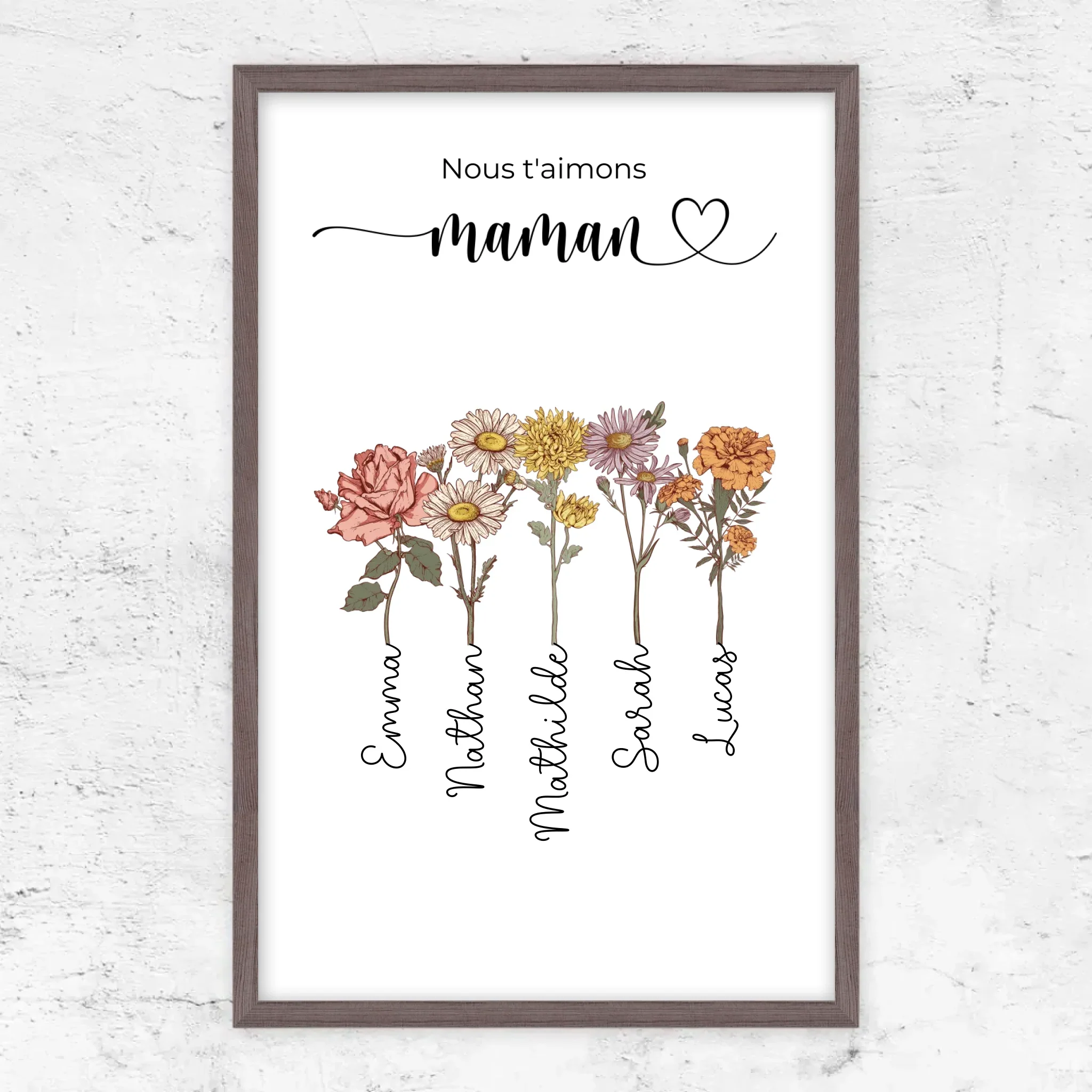 Poster personnalisé "Des fleurs pour maman - Nous t'aimons" - Image 12