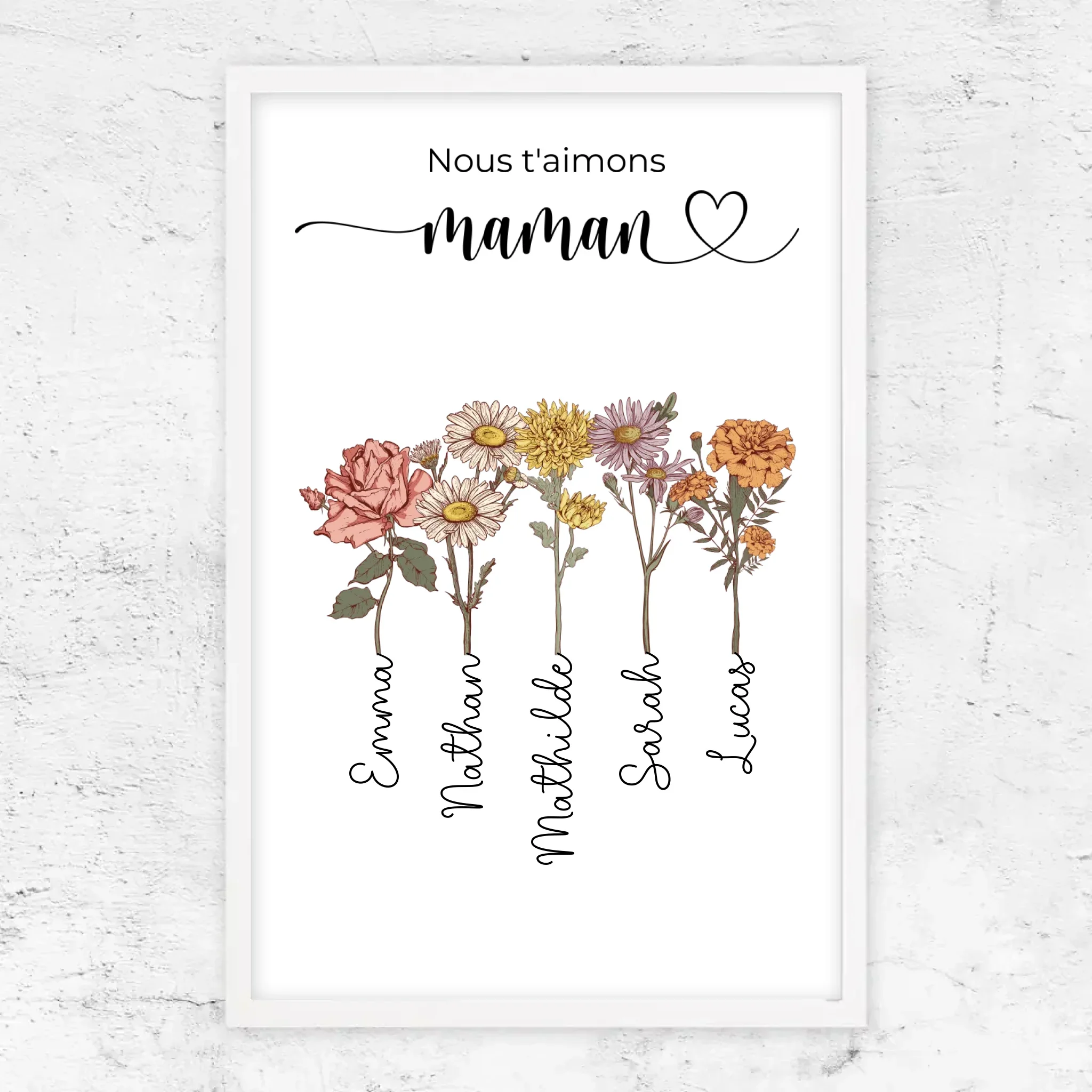 Poster personnalisé "Des fleurs pour maman - Nous t'aimons" - Image 14