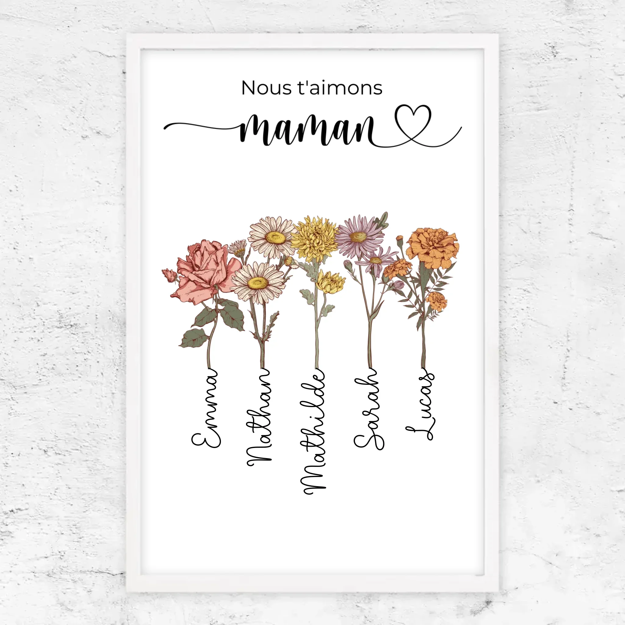 Poster personnalisé "Des fleurs pour maman - Nous t'aimons" - Image 15