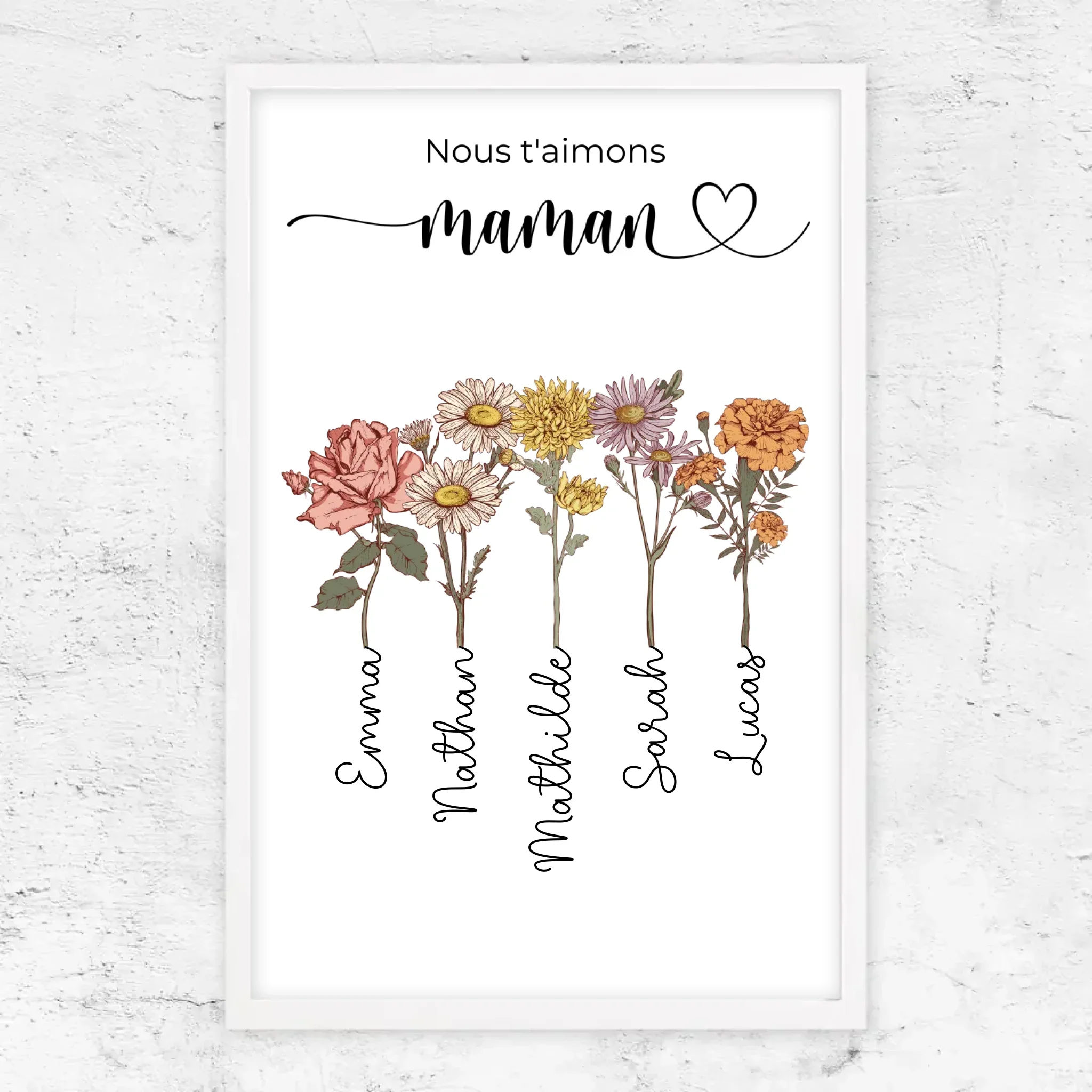Poster personnalisé "Des fleurs pour maman - Nous t'aimons" - Image 16