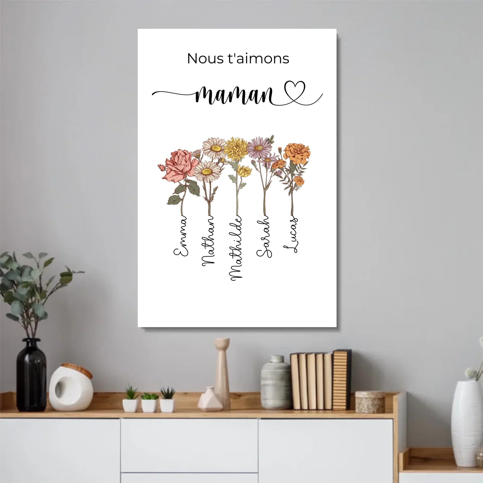 Poster personnalisé "Des fleurs pour maman - Nous t'aimons" - Image 2
