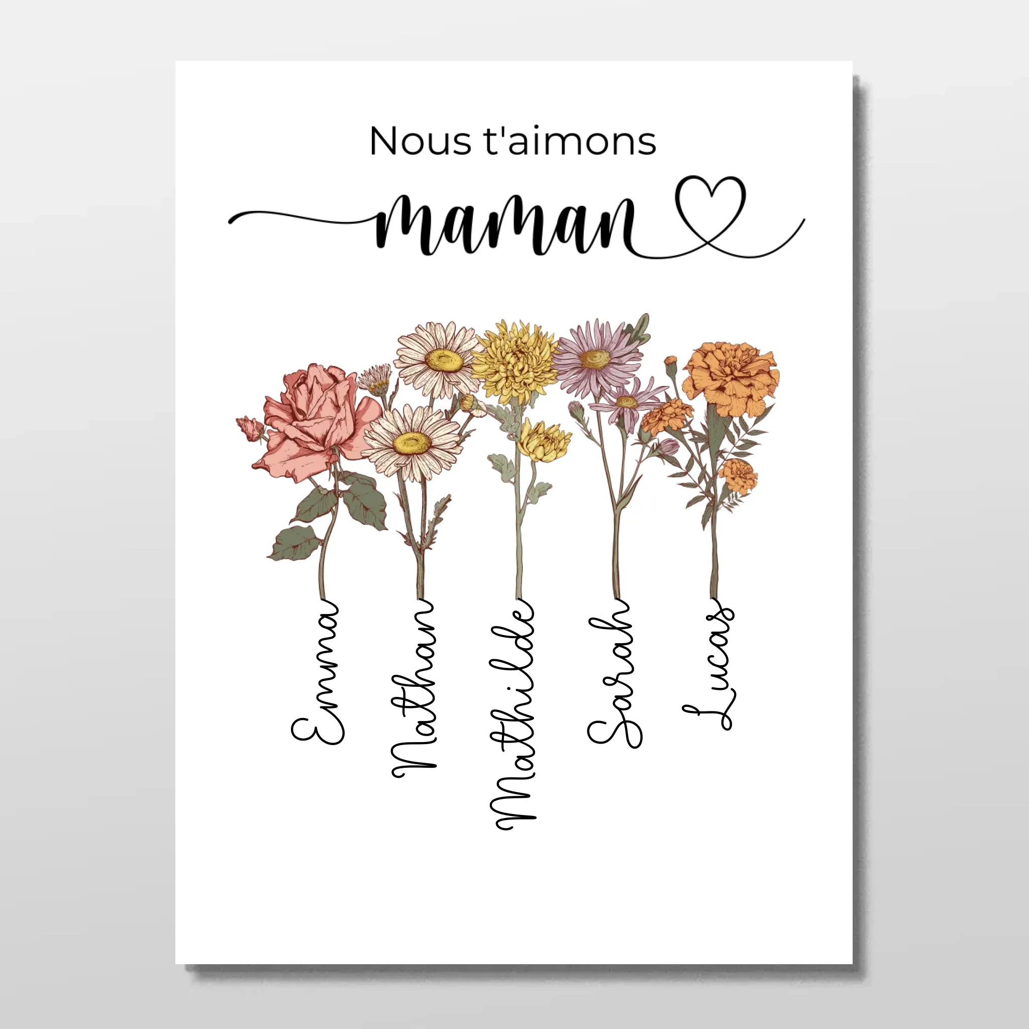 Poster personnalisé "Des fleurs pour maman - Nous t'aimons" - Image 3