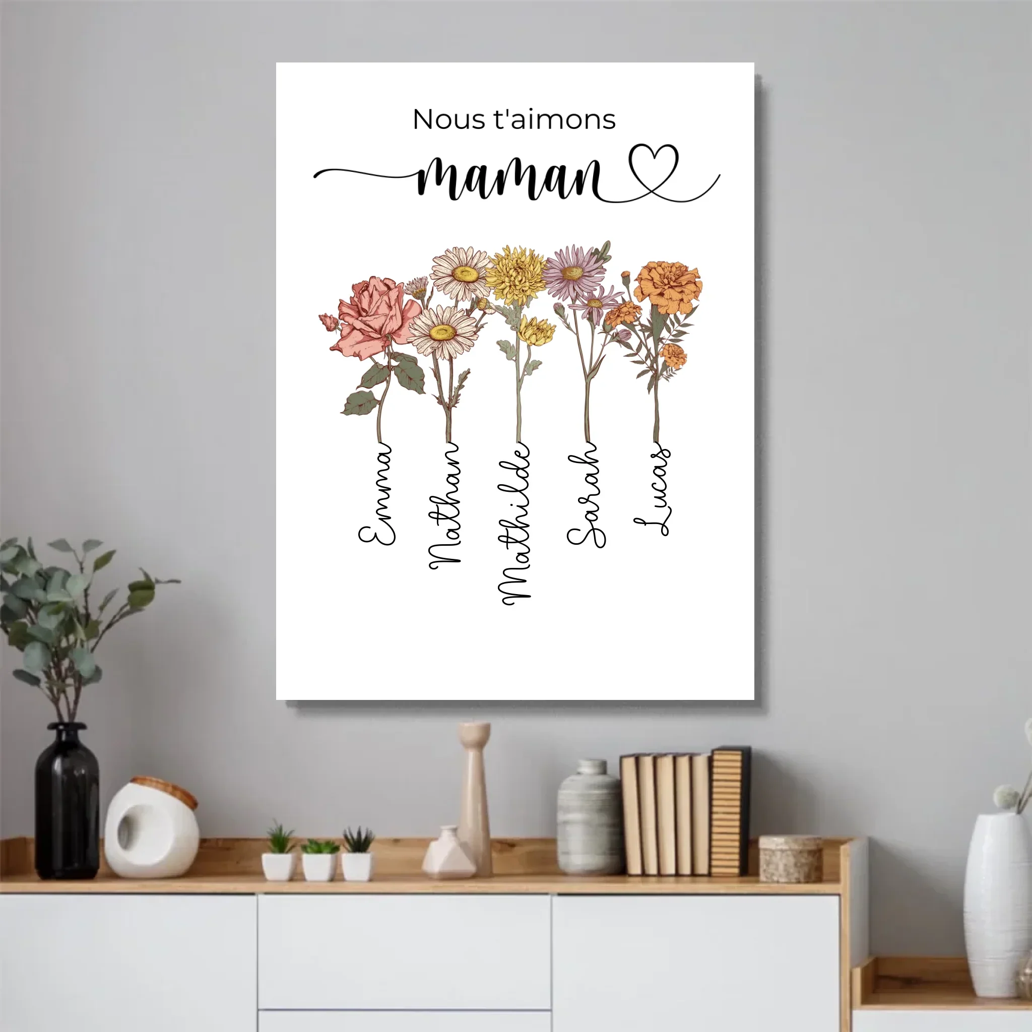 Poster personnalisé "Des fleurs pour maman - Nous t'aimons" - Image 4
