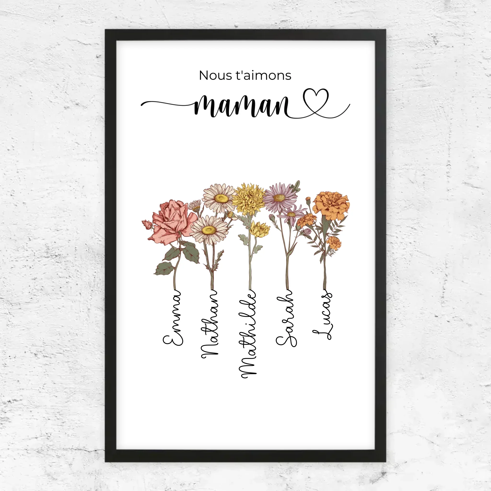 Poster personnalisé "Des fleurs pour maman - Nous t'aimons" - Image 5