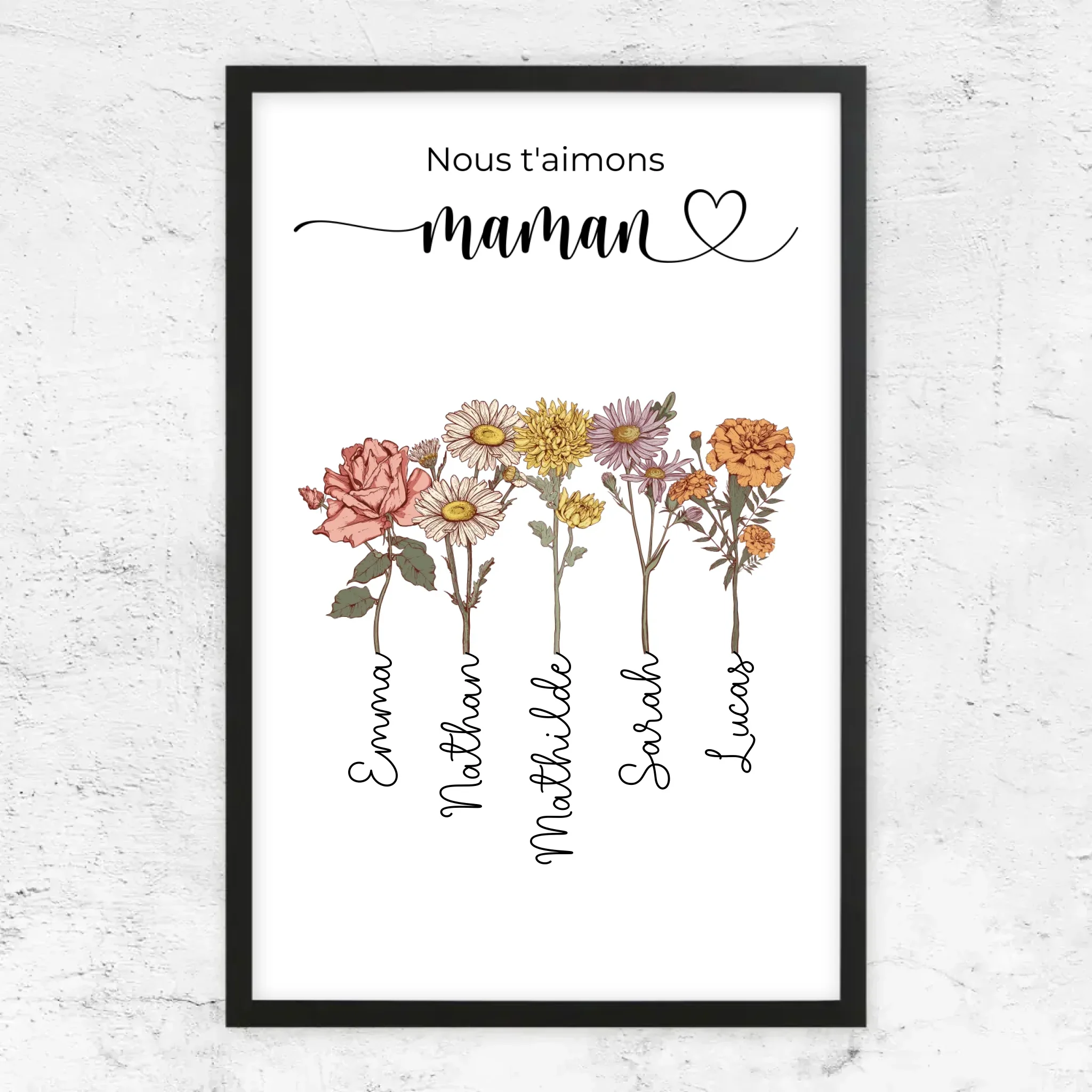 Poster personnalisé "Des fleurs pour maman - Nous t'aimons" - Image 6
