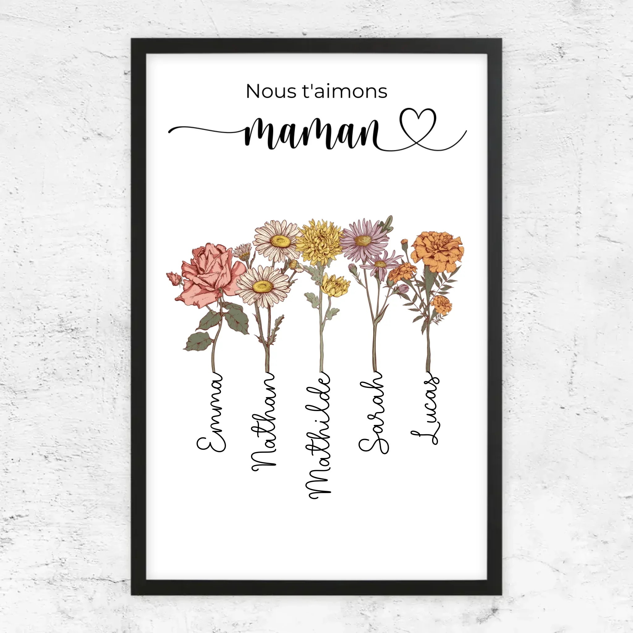 Poster personnalisé "Des fleurs pour maman - Nous t'aimons" - Image 7