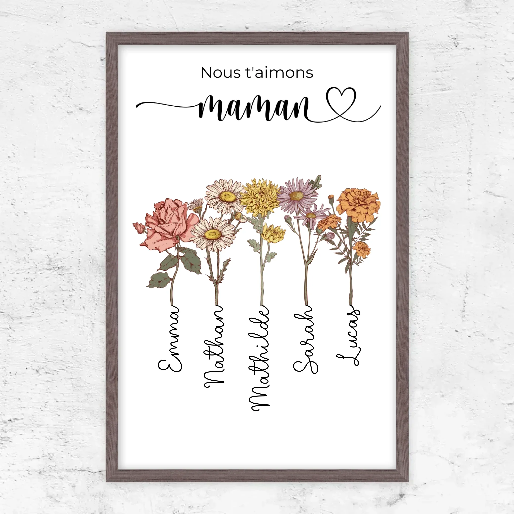 Poster personnalisé "Des fleurs pour maman - Nous t'aimons" - Image 9