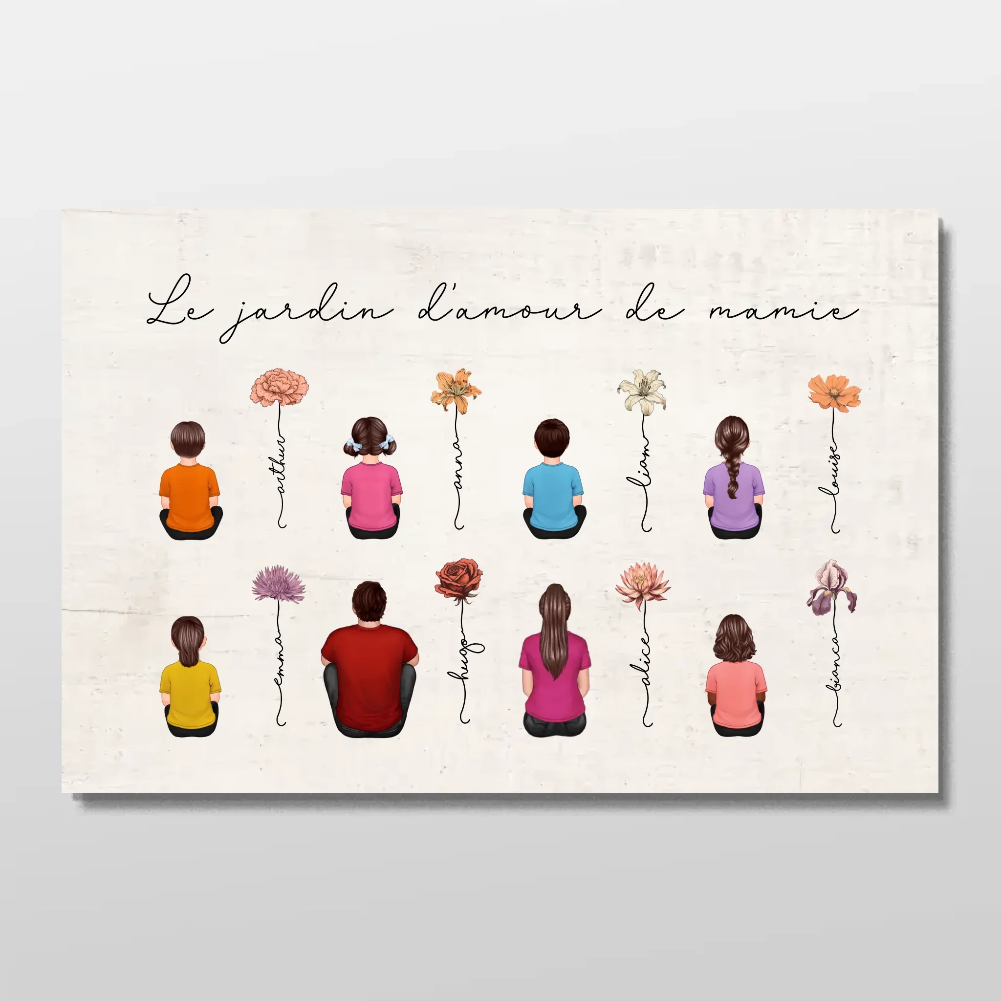 Poster personnalisé – Jardin vintage des fleurs de mois de naissance