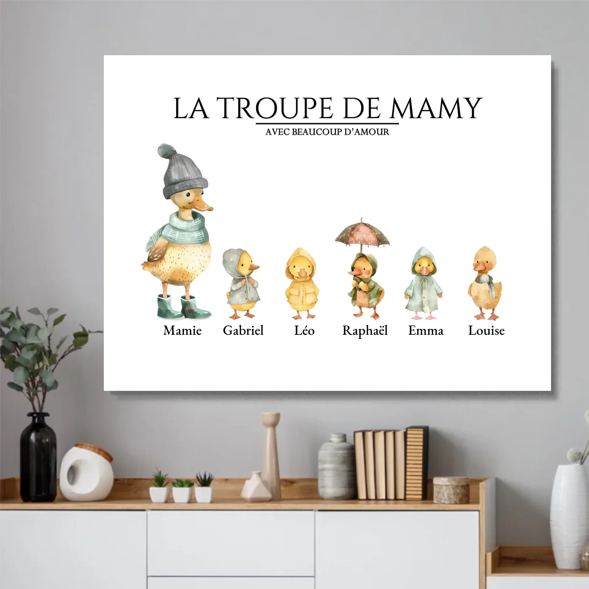 Poster personnalisé – Le troupeau de Mamie avec des flaques d’amour - Image 4