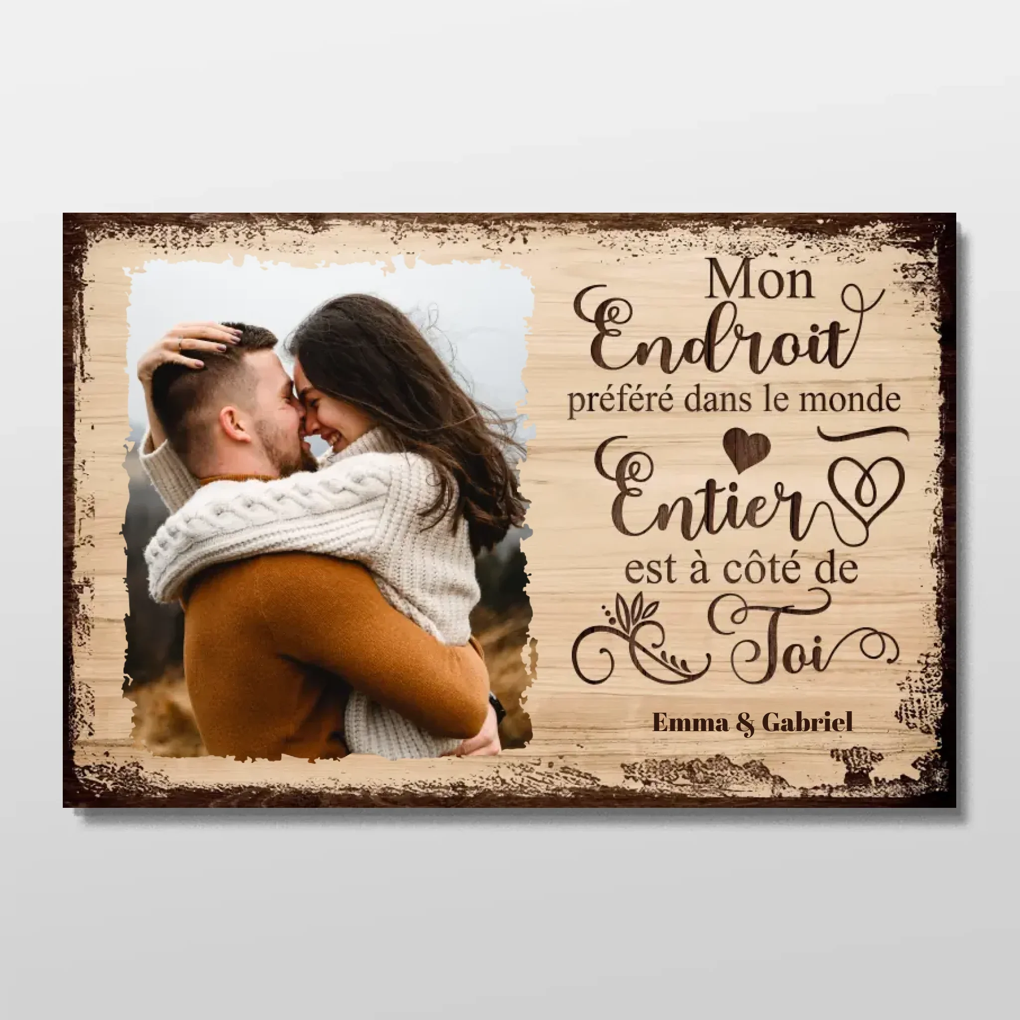 Poster personnalisé “Mon endroit préféré est à côté de toi avec photo”