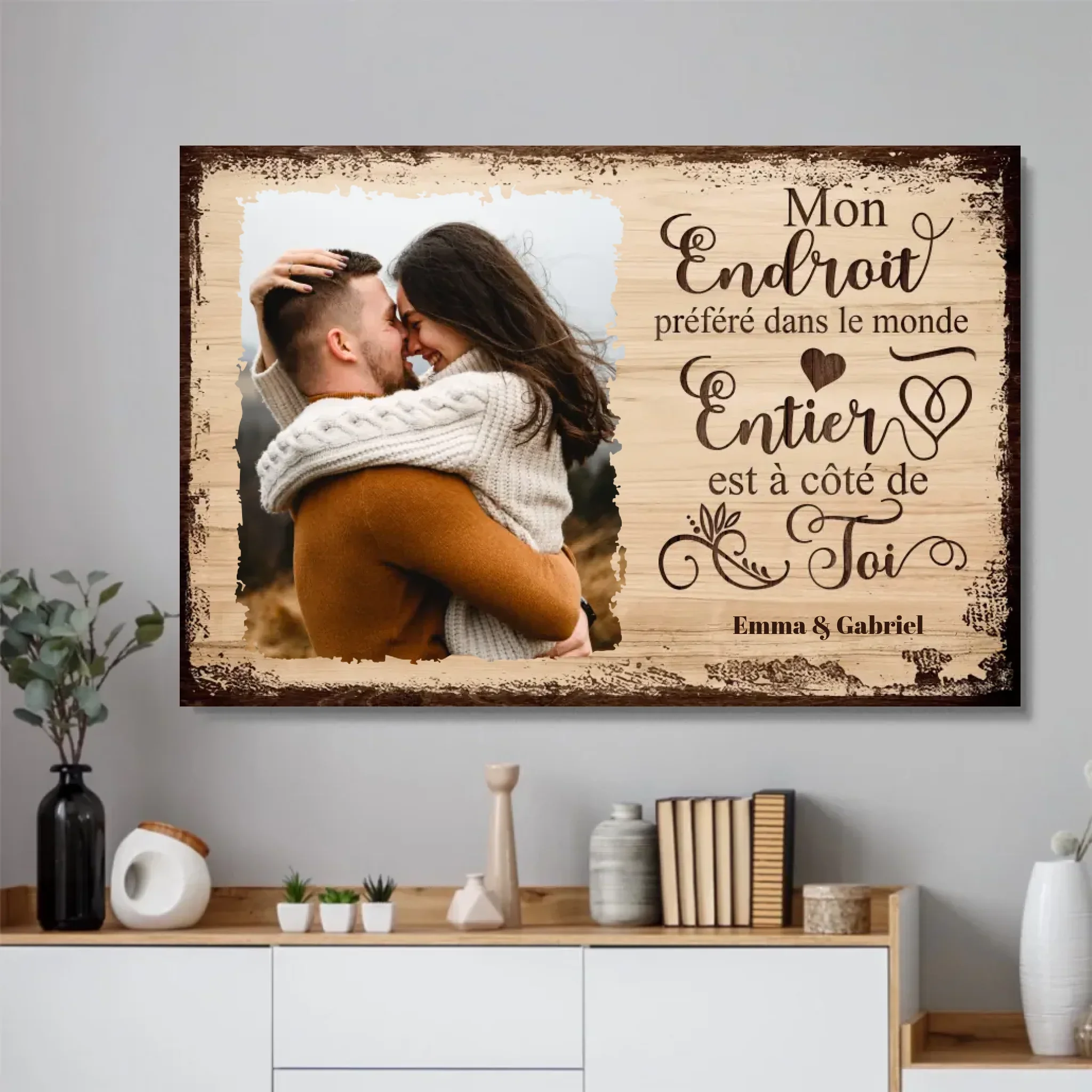 Poster personnalisé “Mon endroit préféré est à côté de toi avec photo” - Image 2