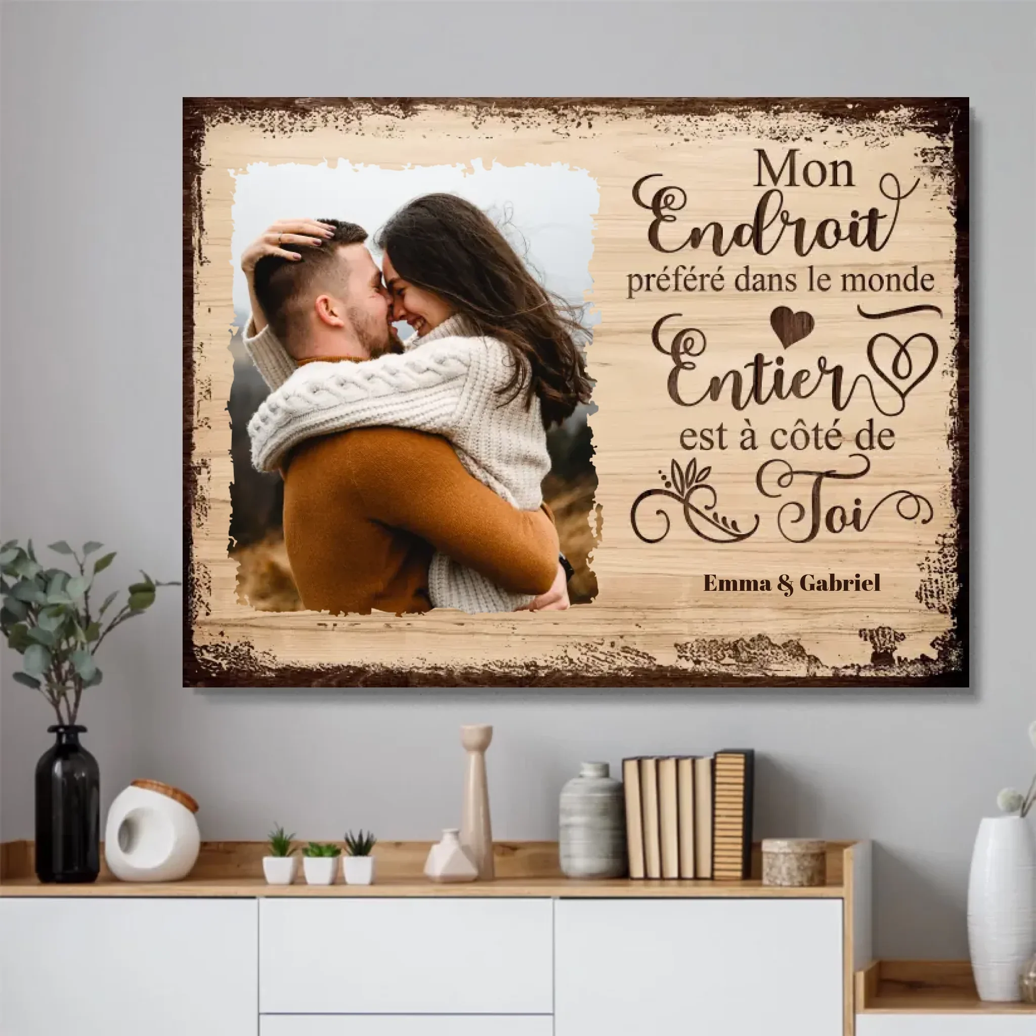 Poster personnalisé “Mon endroit préféré est à côté de toi avec photo” - Image 4
