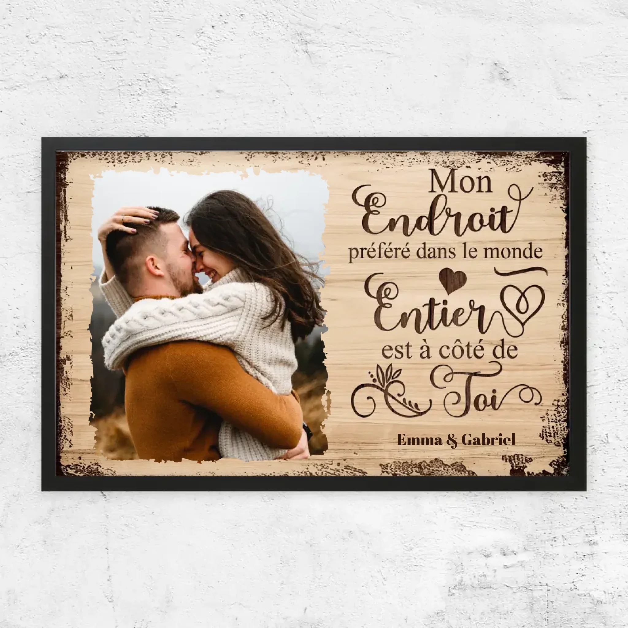 Poster personnalisé “Mon endroit préféré est à côté de toi avec photo” - Image 5