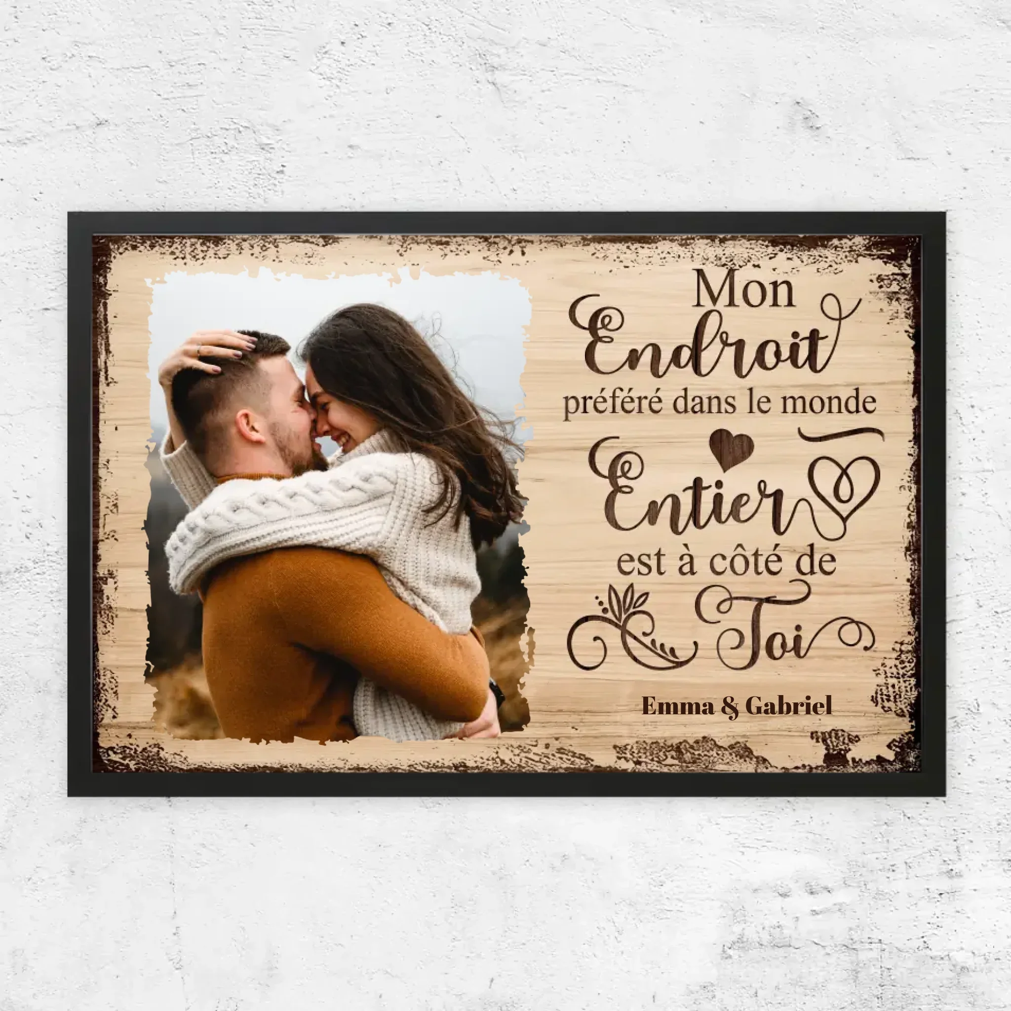 Poster personnalisé “Mon endroit préféré est à côté de toi avec photo” - Image 6