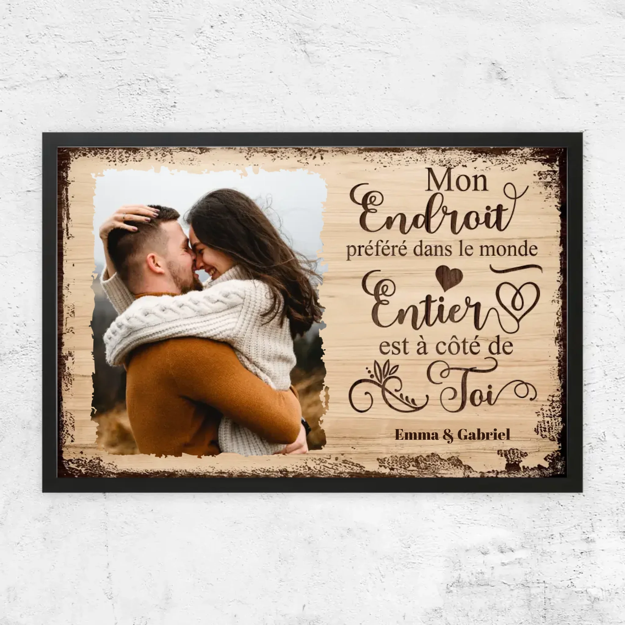 Poster personnalisé “Mon endroit préféré est à côté de toi avec photo” - Image 8