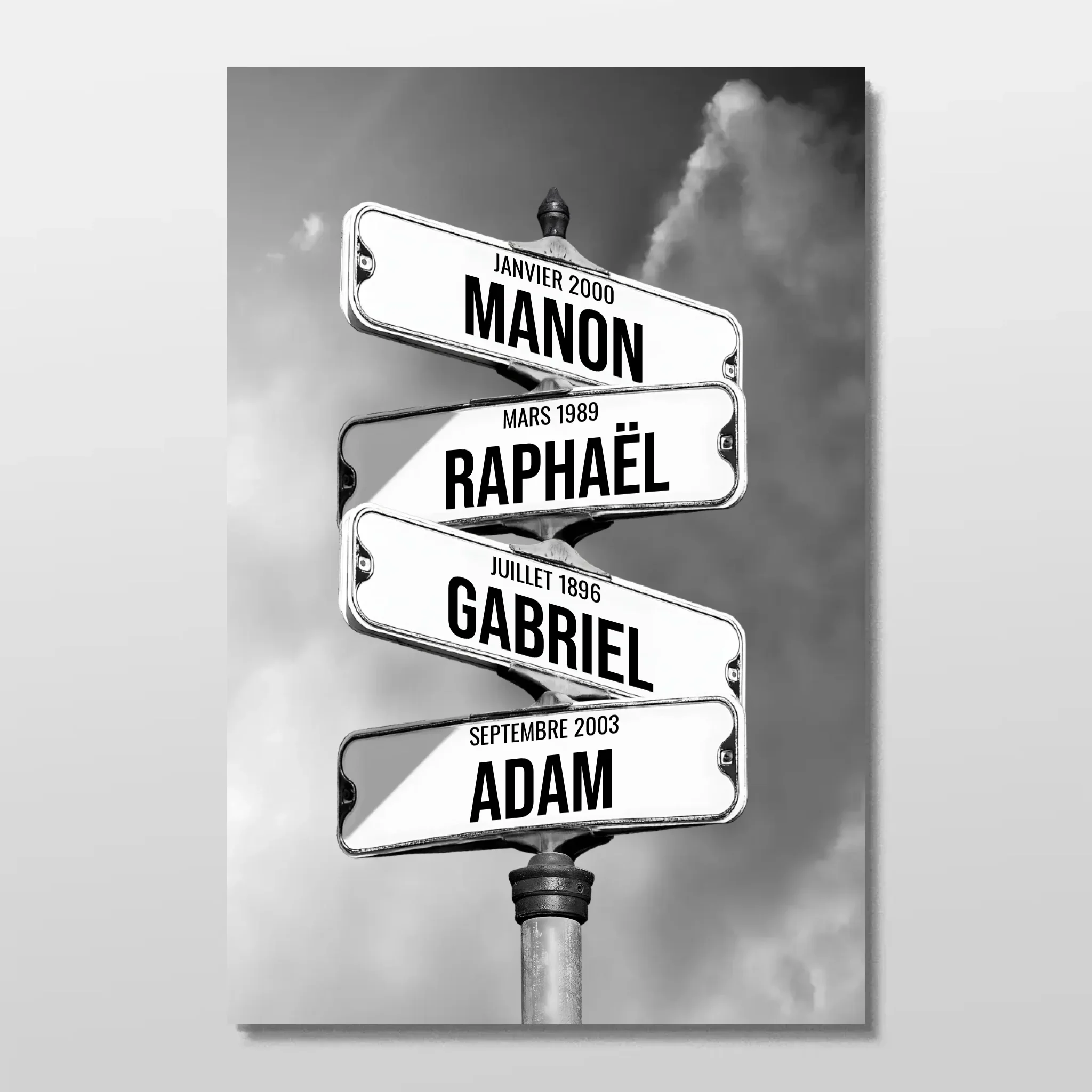 Poster personnalisé – Panneaux de rue avec noms de famille
