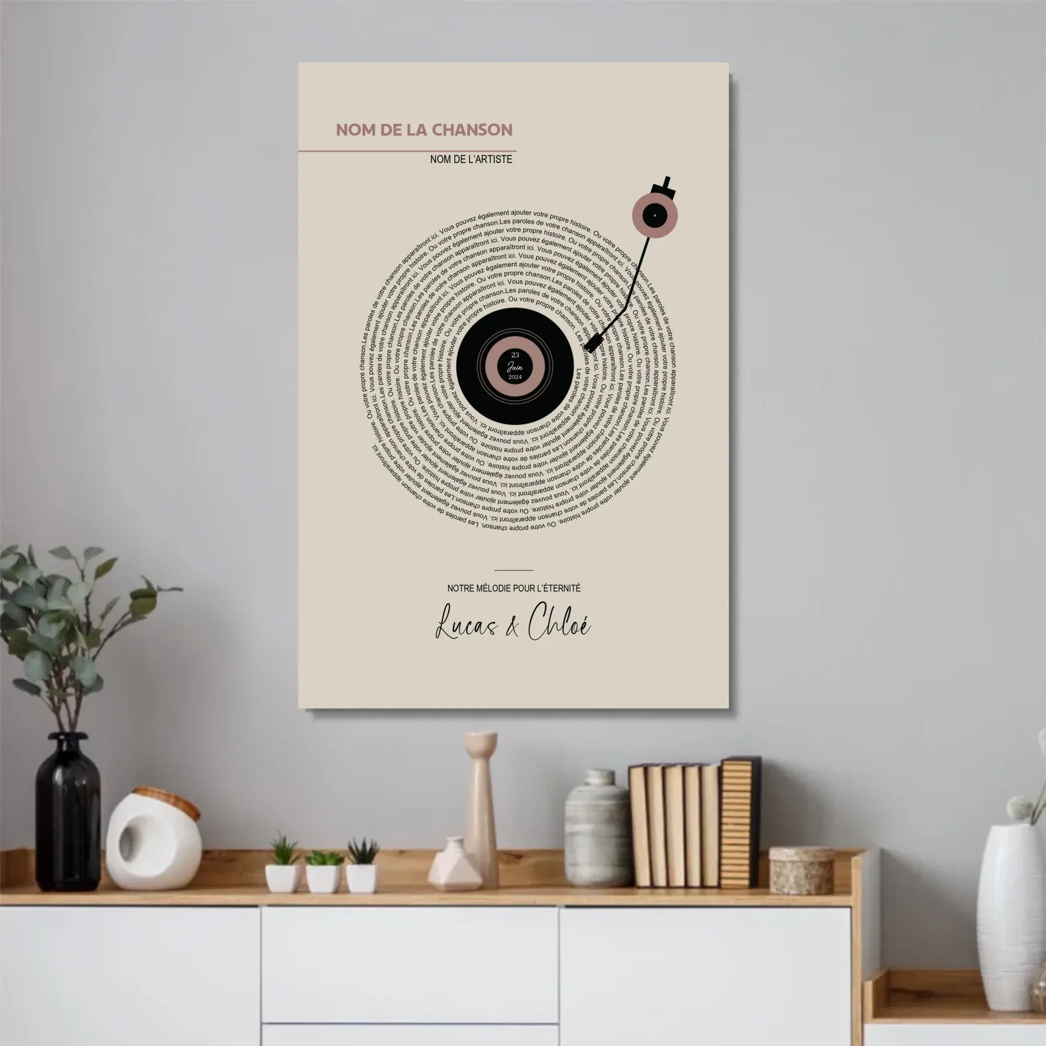 Poster personnalisé – Paroles de chansons vinyle rétro - Image 2