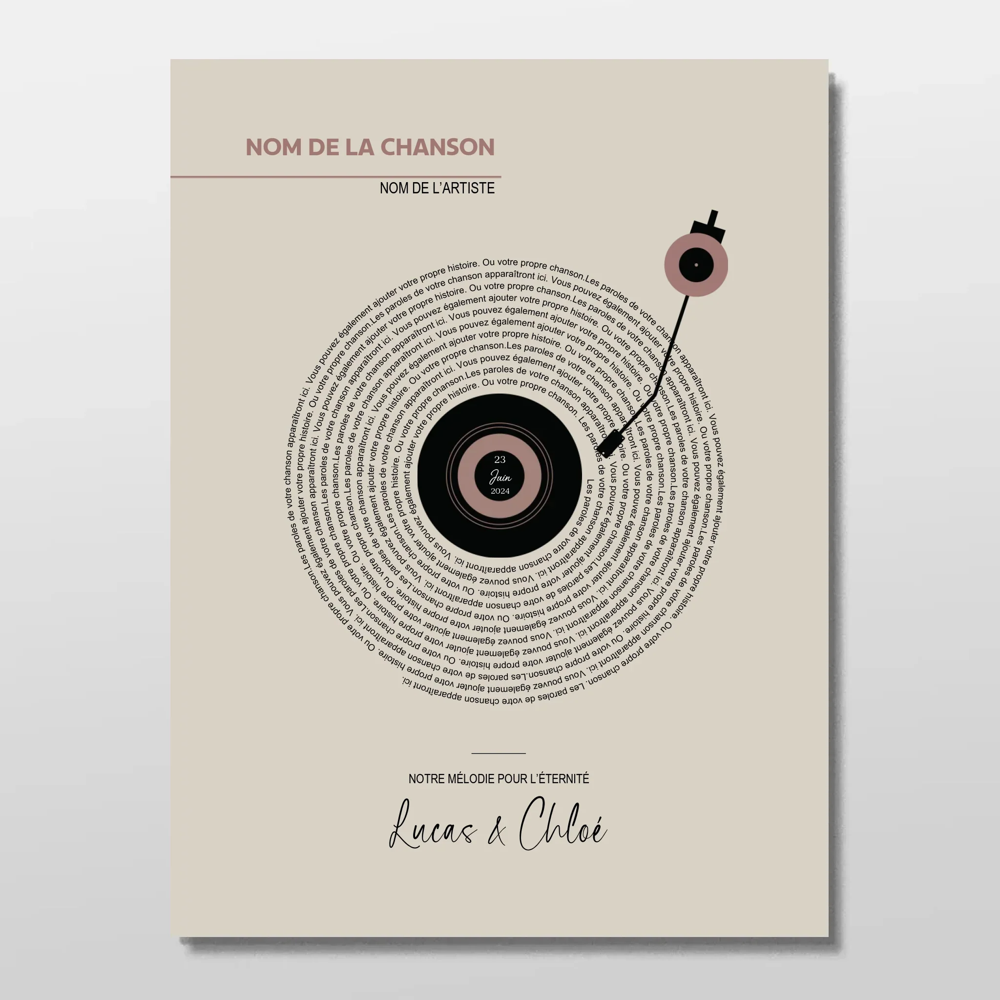 Poster personnalisé – Paroles de chansons vinyle rétro - Image 3