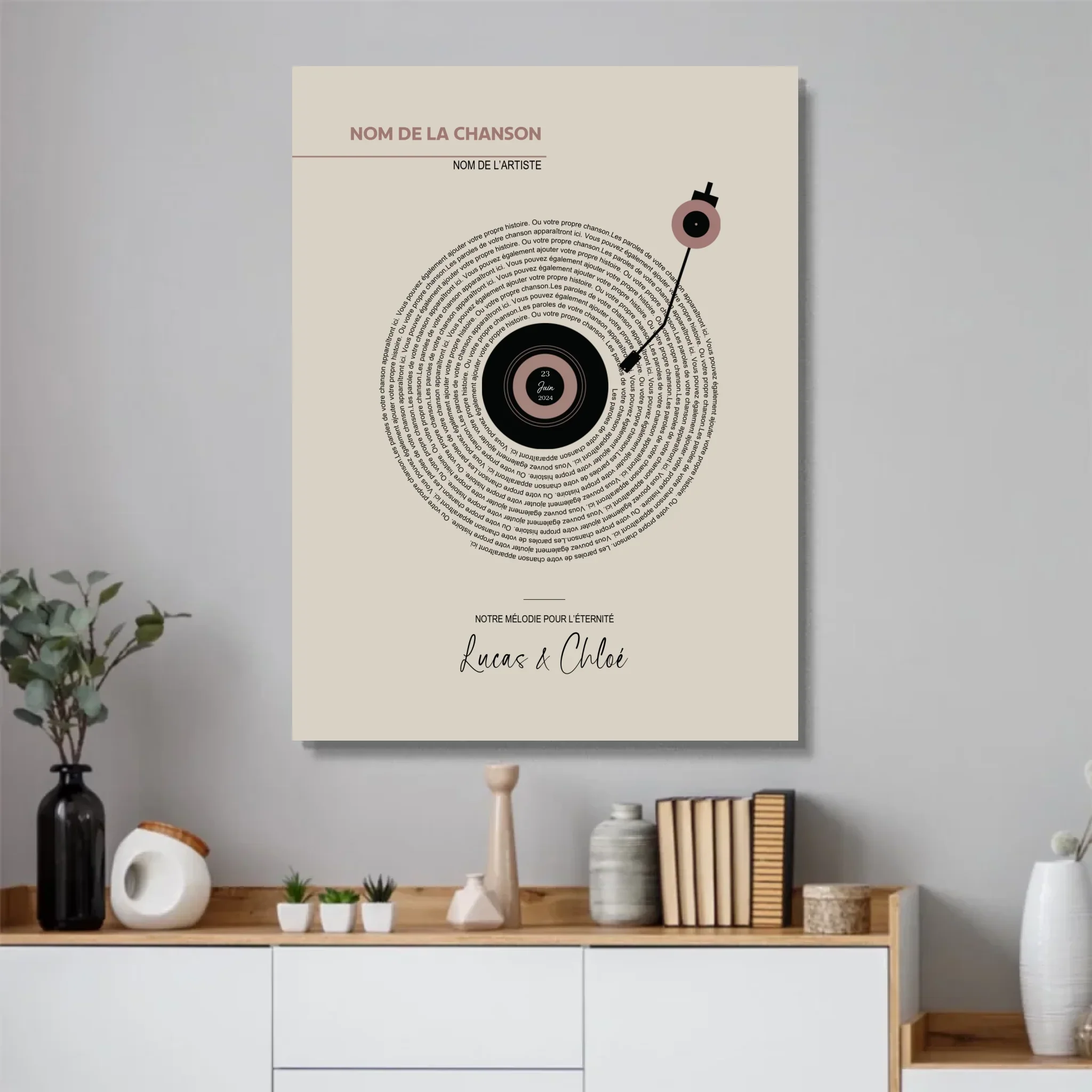 Poster personnalisé – Paroles de chansons vinyle rétro - Image 4