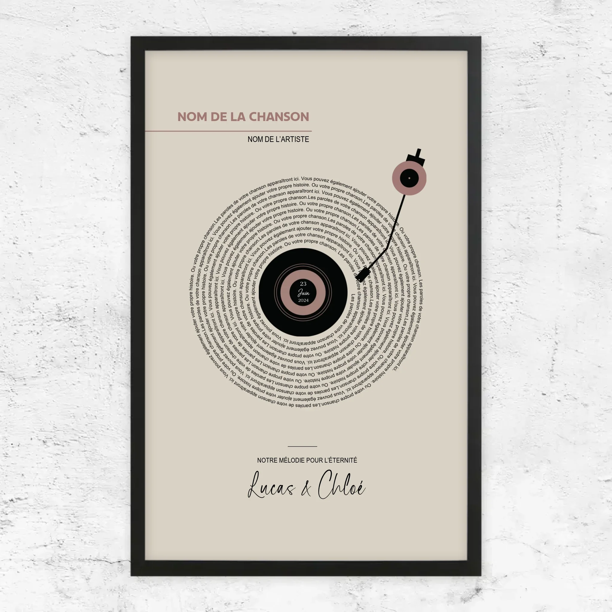 Poster personnalisé – Paroles de chansons vinyle rétro - Image 5