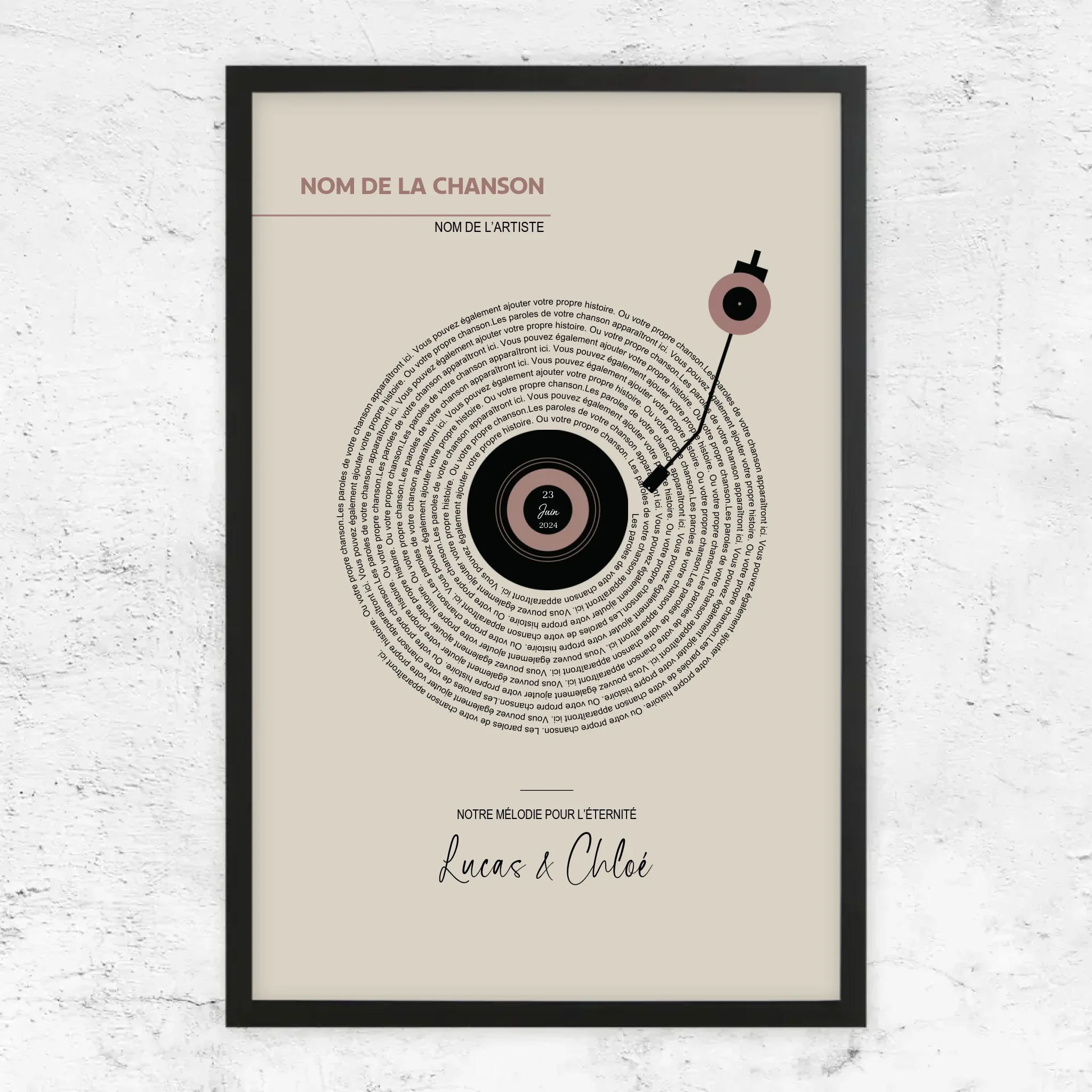 Poster personnalisé – Paroles de chansons vinyle rétro - Image 6