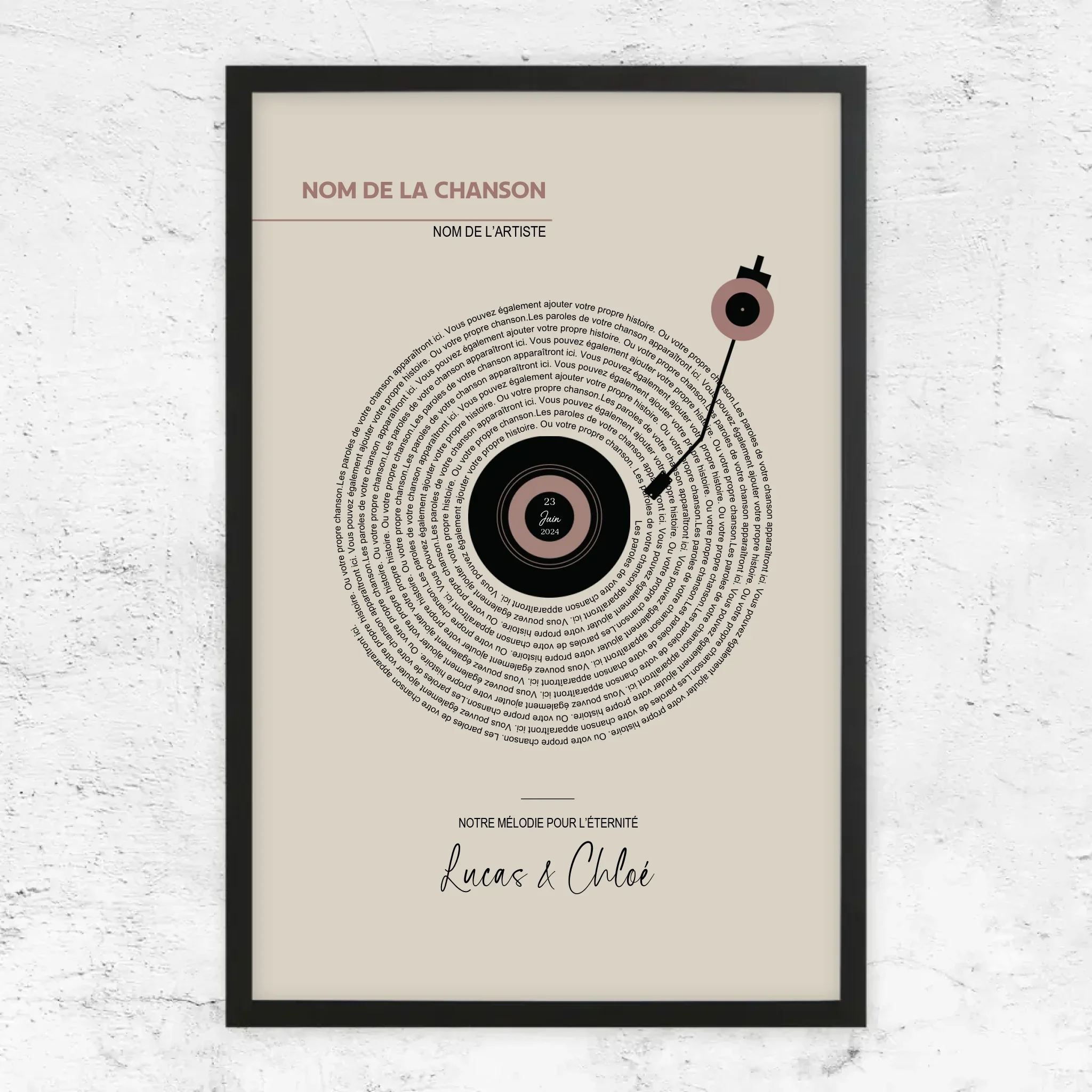 Poster personnalisé – Paroles de chansons vinyle rétro - Image 7