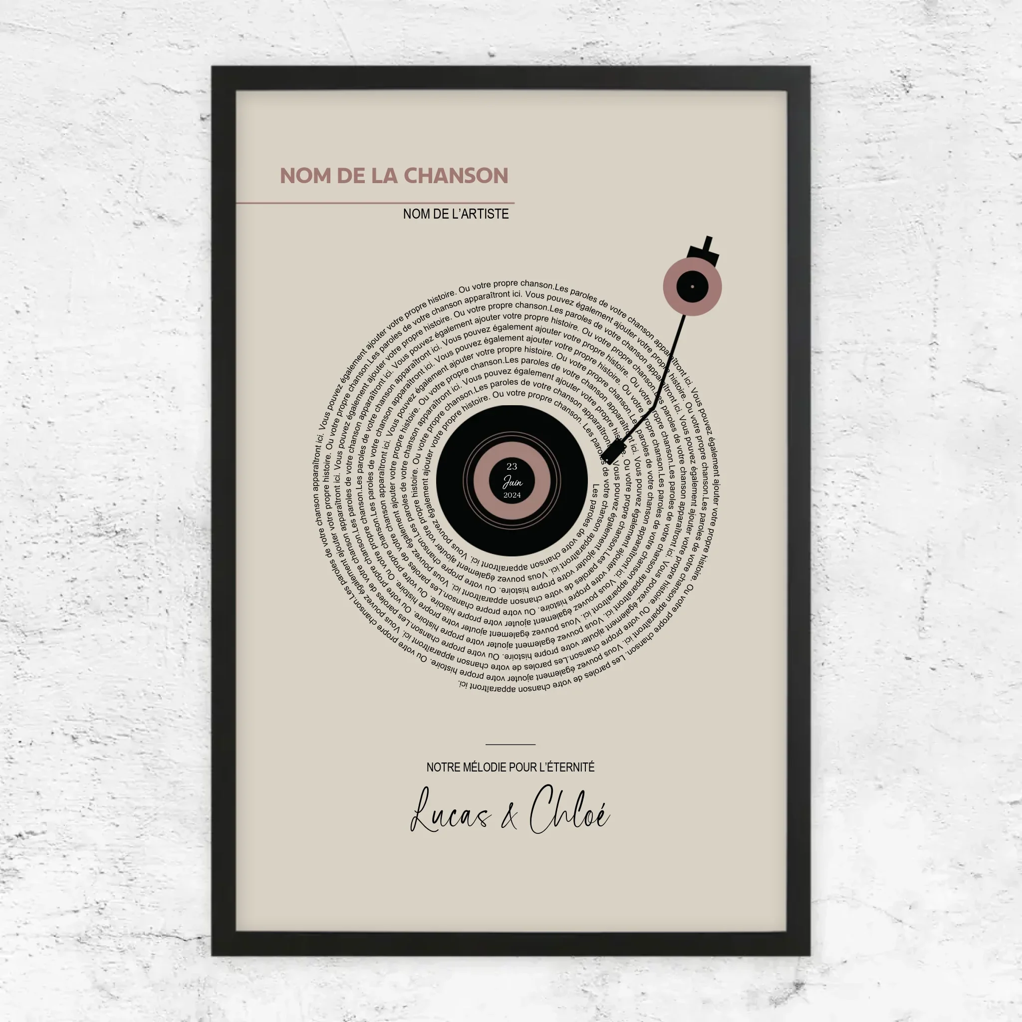 Poster personnalisé – Paroles de chansons vinyle rétro - Image 8