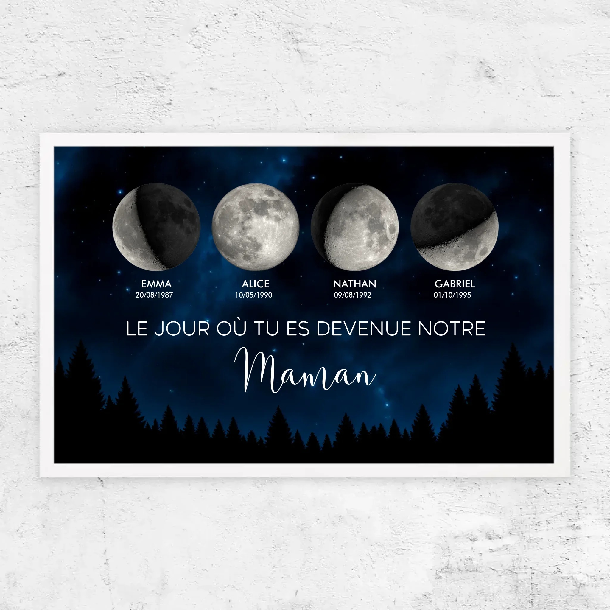 Poster personnalisé – Phase de lune - Les jours où tu es devenue notre maman - Image 13