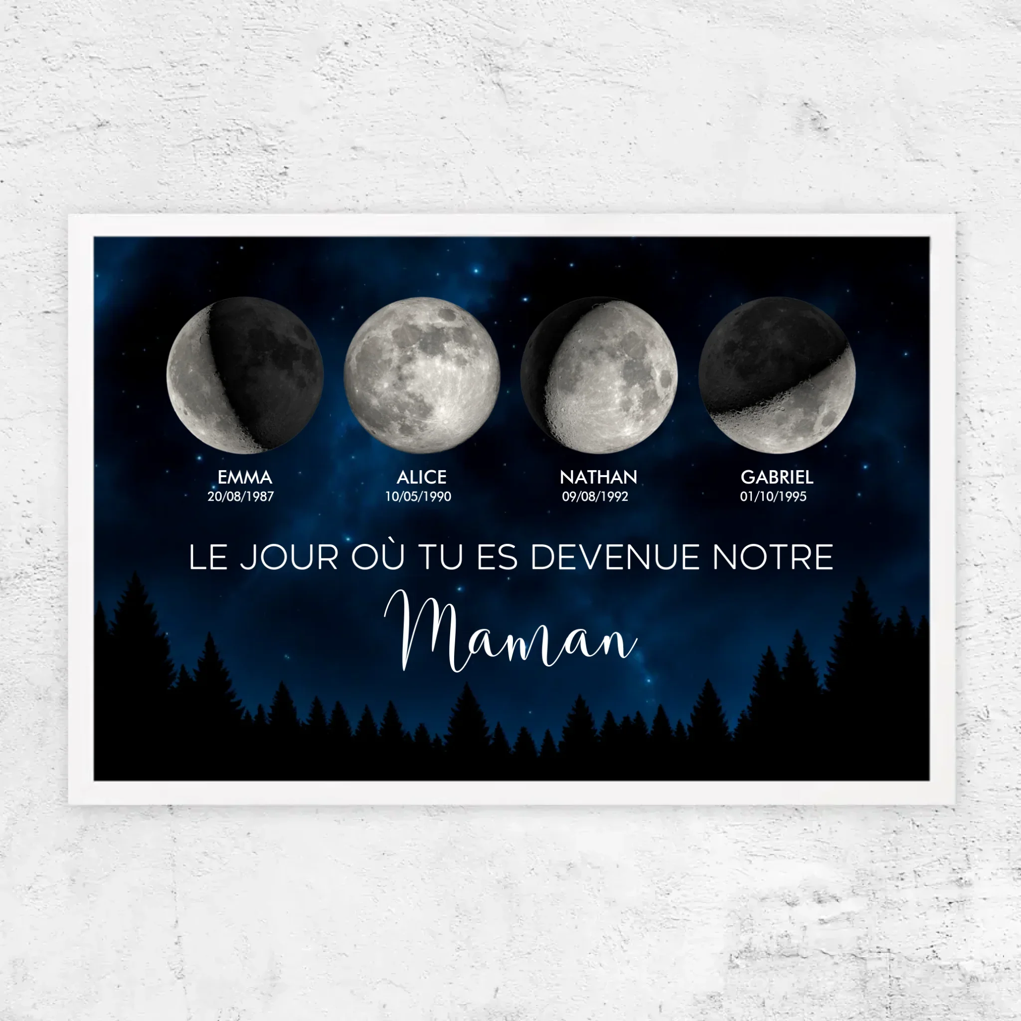 Poster personnalisé – Phase de lune - Les jours où tu es devenue notre maman - Image 14