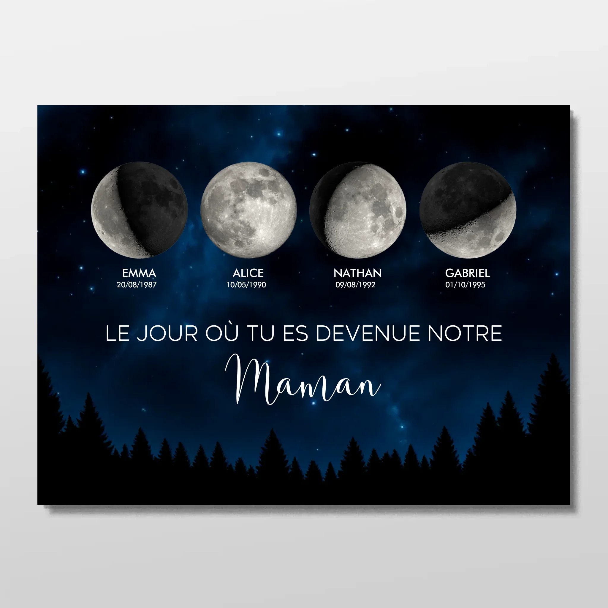 Poster personnalisé – Phase de lune - Les jours où tu es devenue notre maman - Image 3