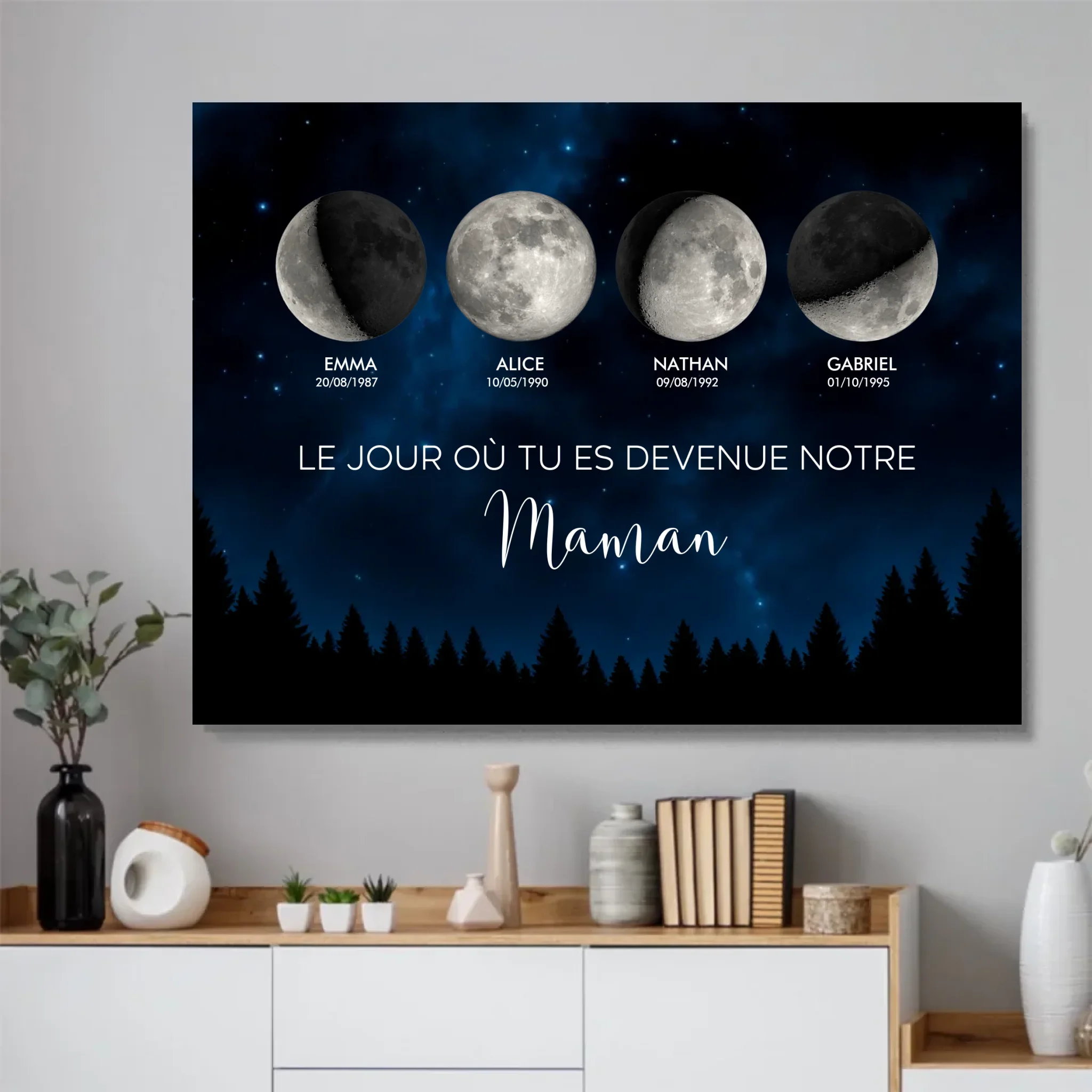 Poster personnalisé – Phase de lune - Les jours où tu es devenue notre maman - Image 4