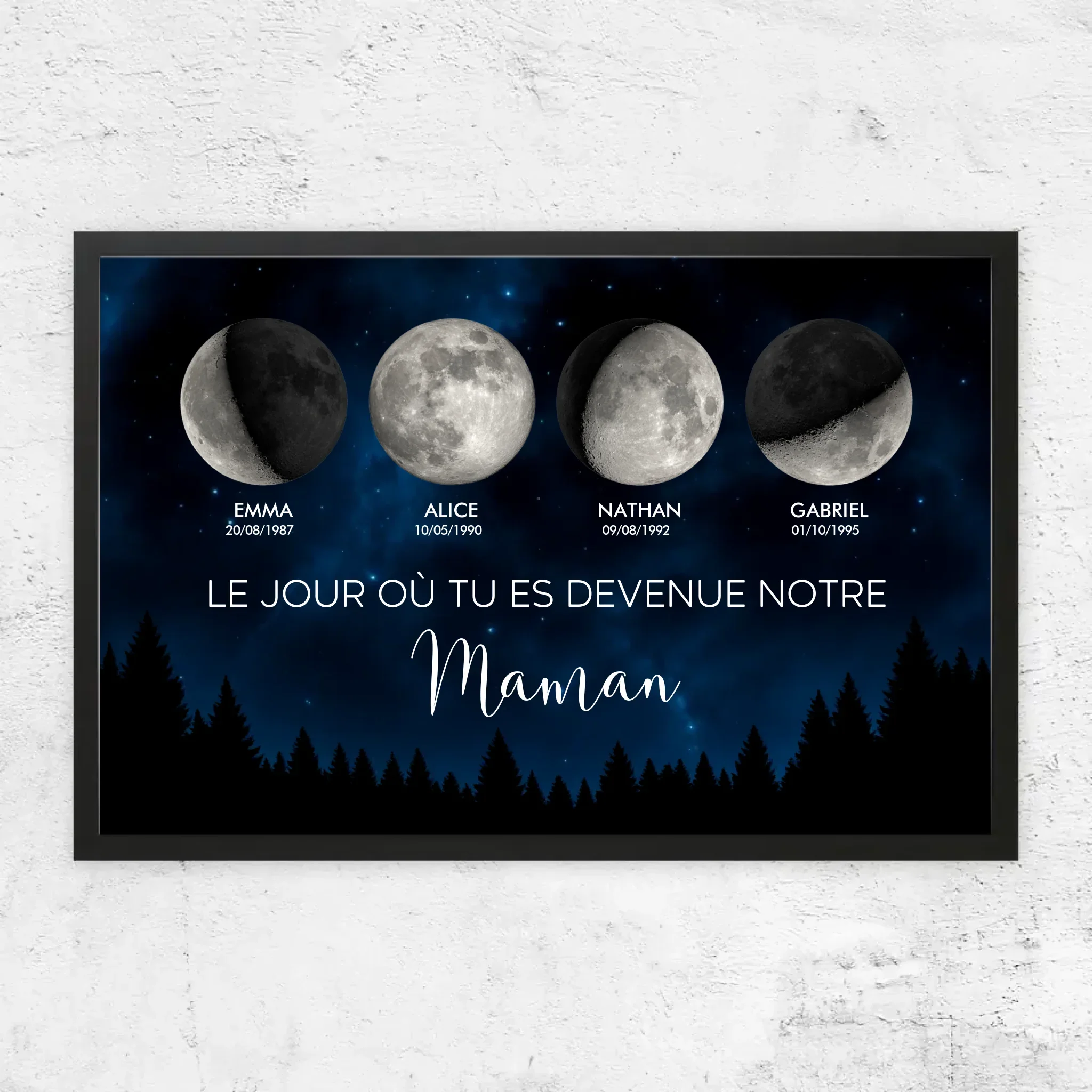 Poster personnalisé – Phase de lune - Les jours où tu es devenue notre maman - Image 8