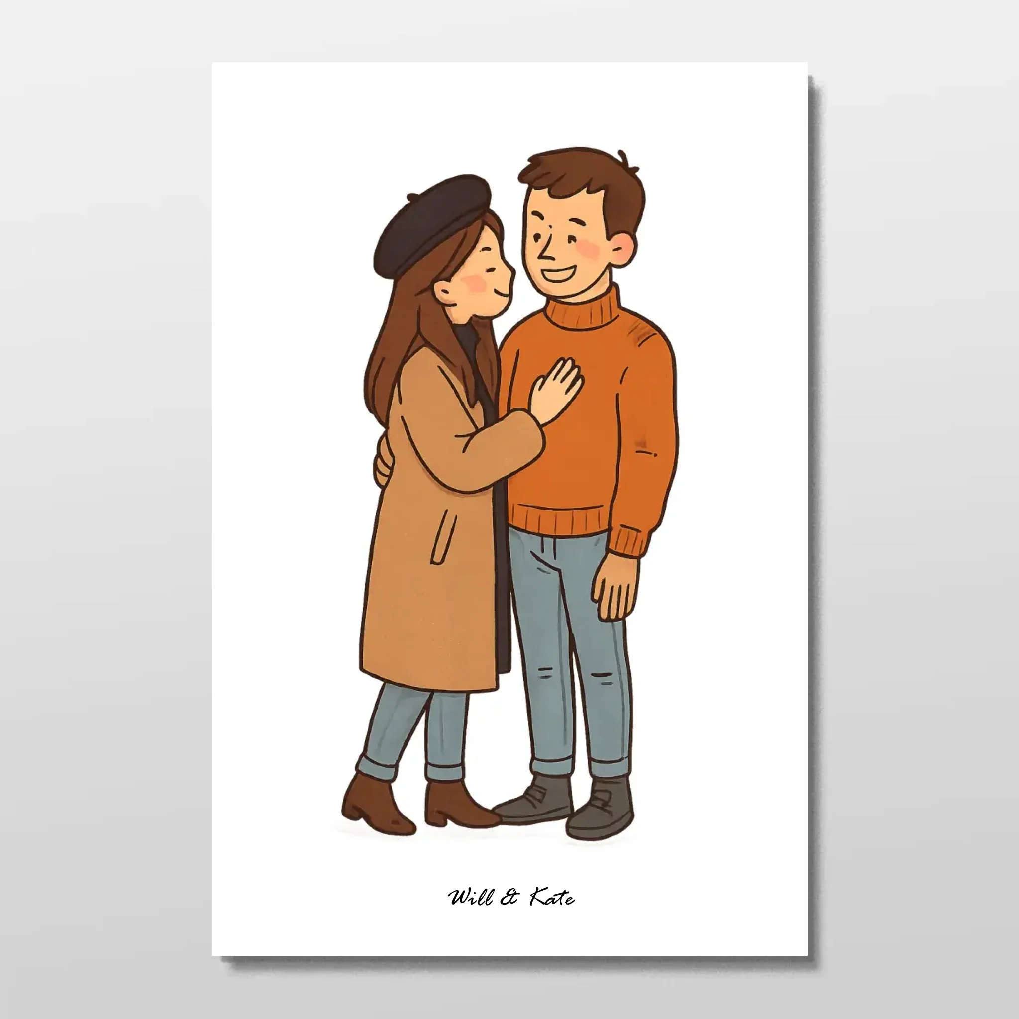 Poster personnalisé – Portrait de couple personnalisé