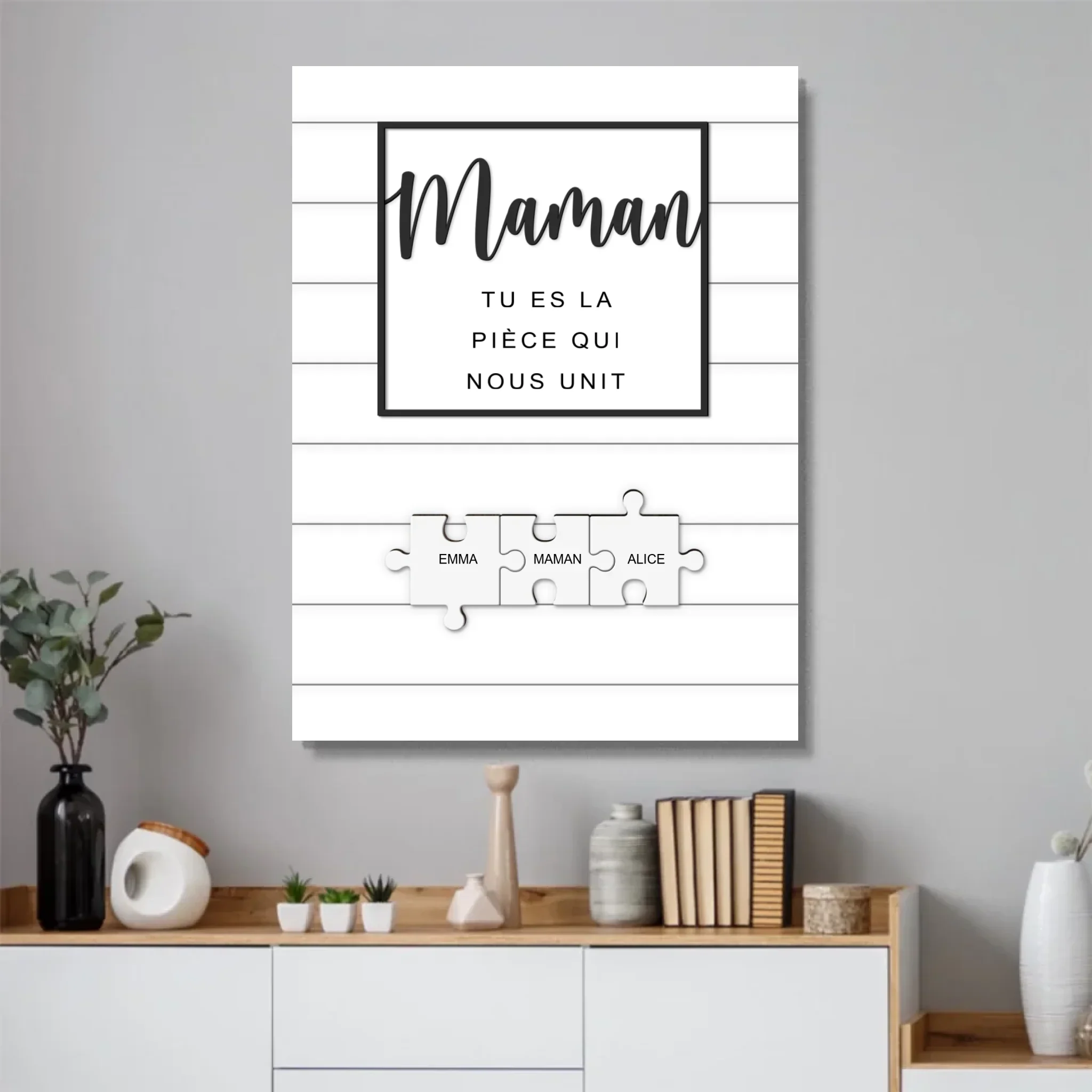 Poster personnalisé – Puzzle maman – tu nous unis - Image 4