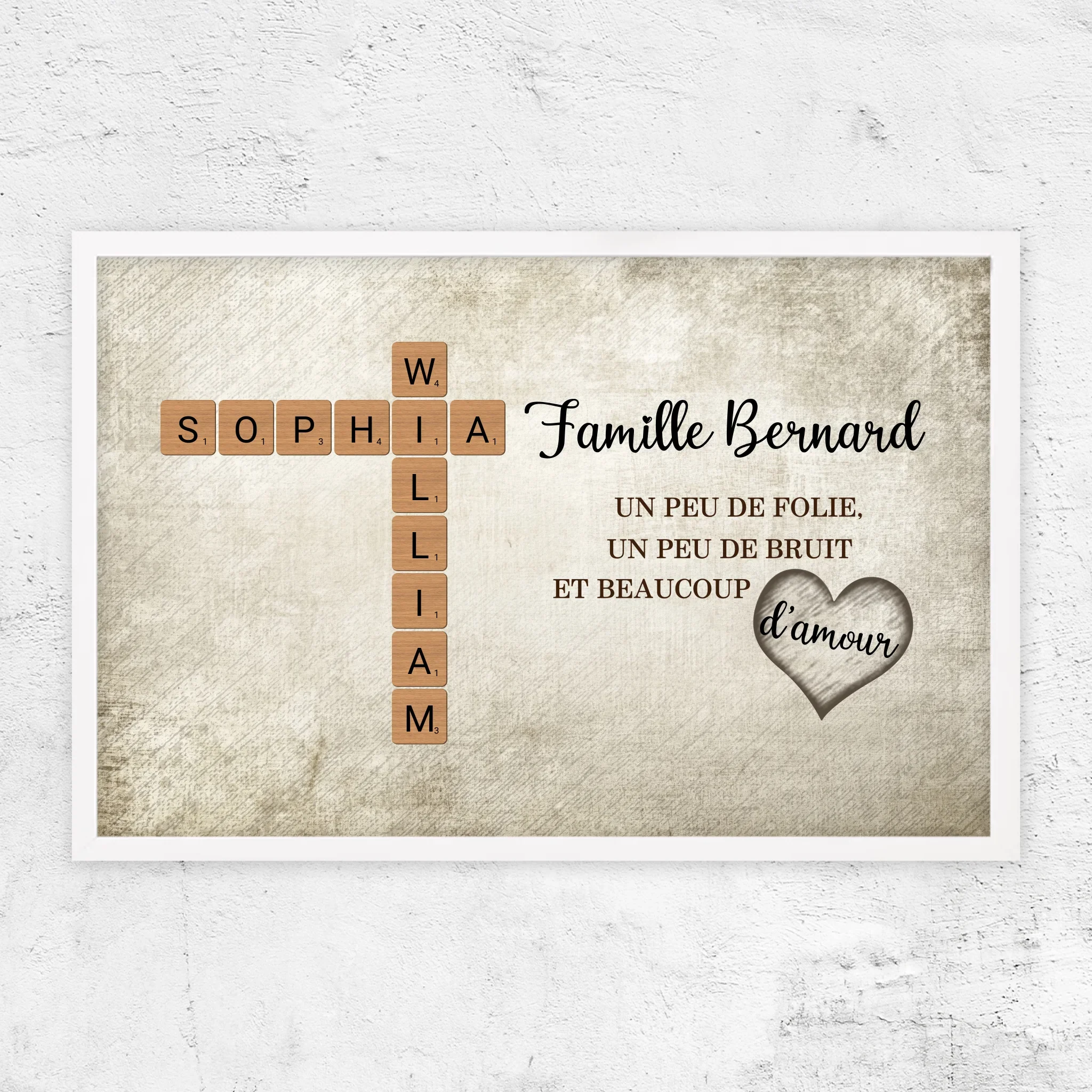Poster personnalisé “Un peu de folie, un peu de bruit et beaucoup d'amour - Mots croisés” - Image 16