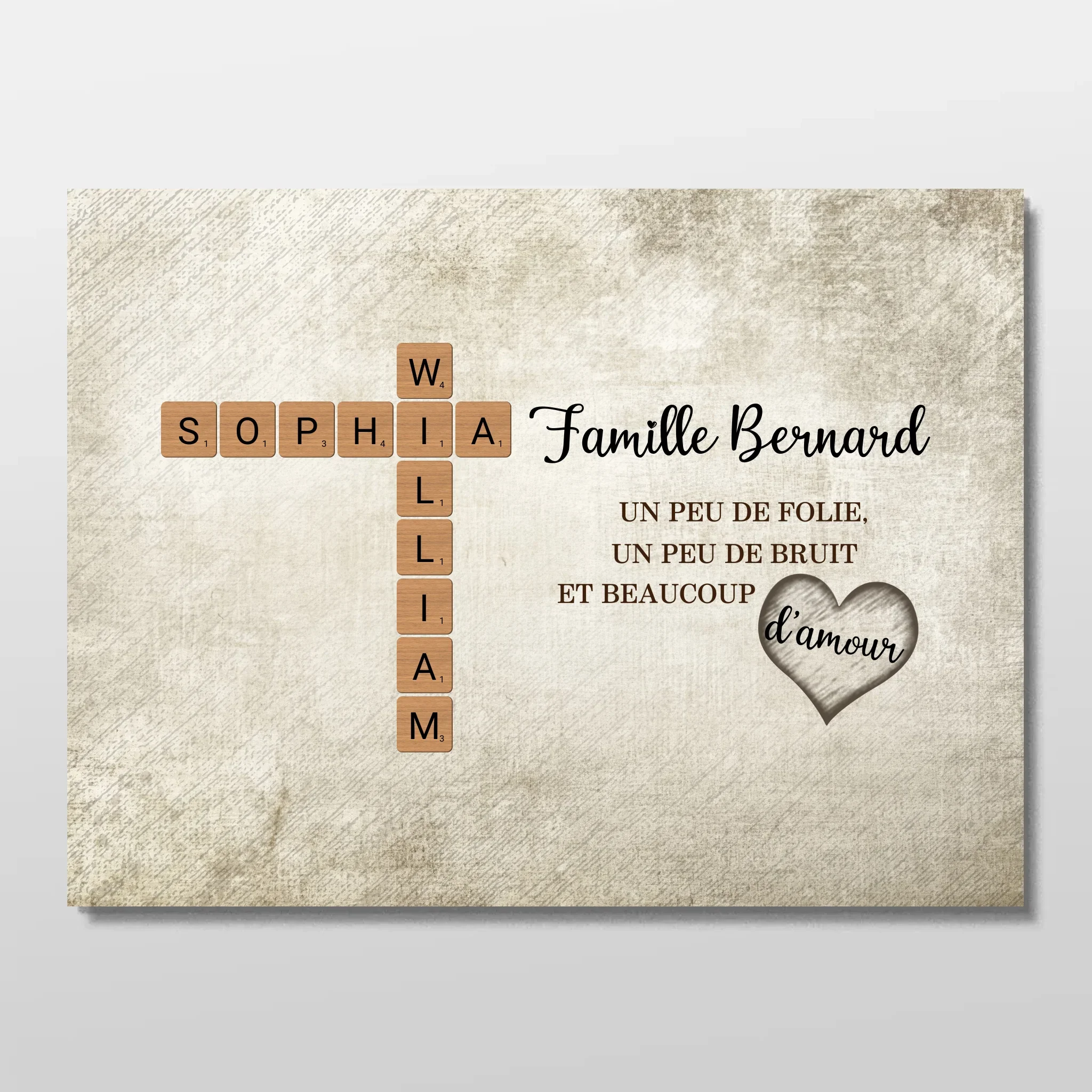Poster personnalisé “Un peu de folie, un peu de bruit et beaucoup d'amour - Mots croisés” - Image 3