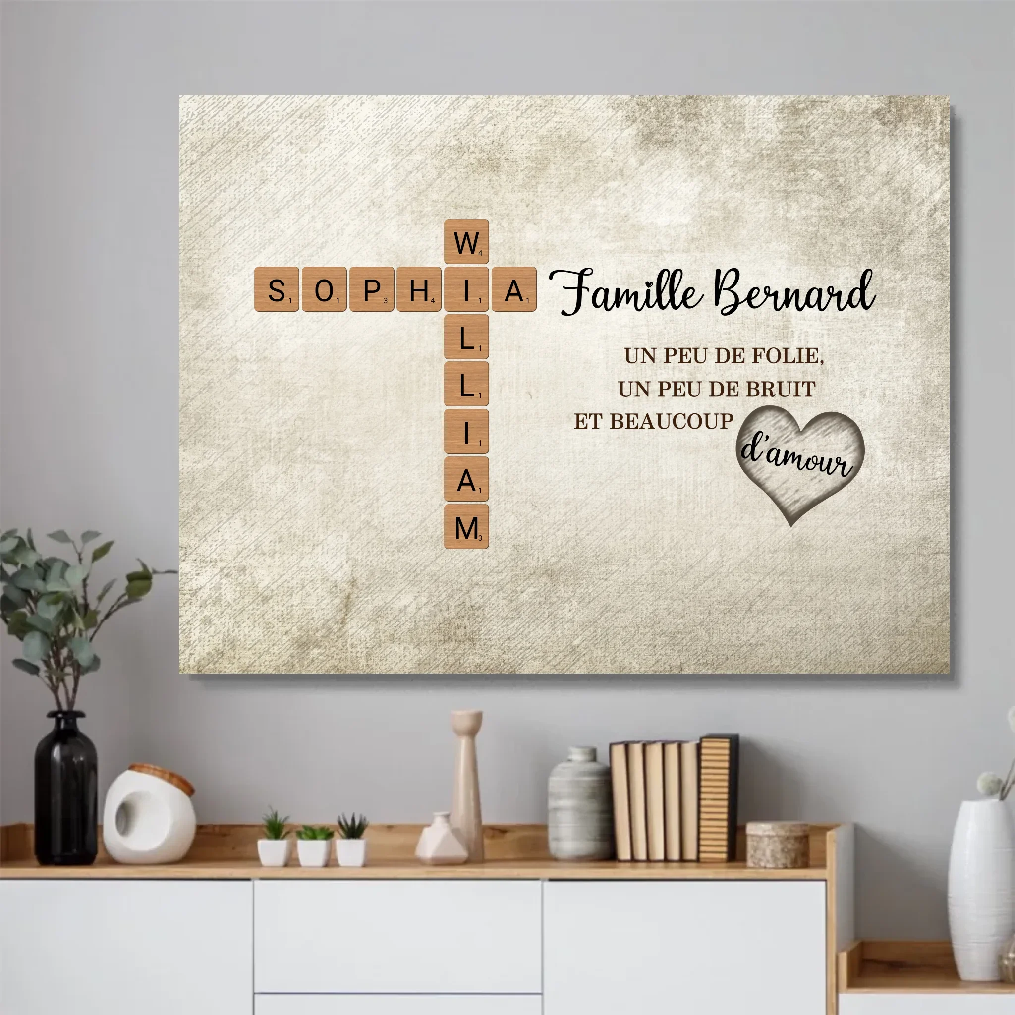 Poster personnalisé “Un peu de folie, un peu de bruit et beaucoup d'amour - Mots croisés” - Image 4