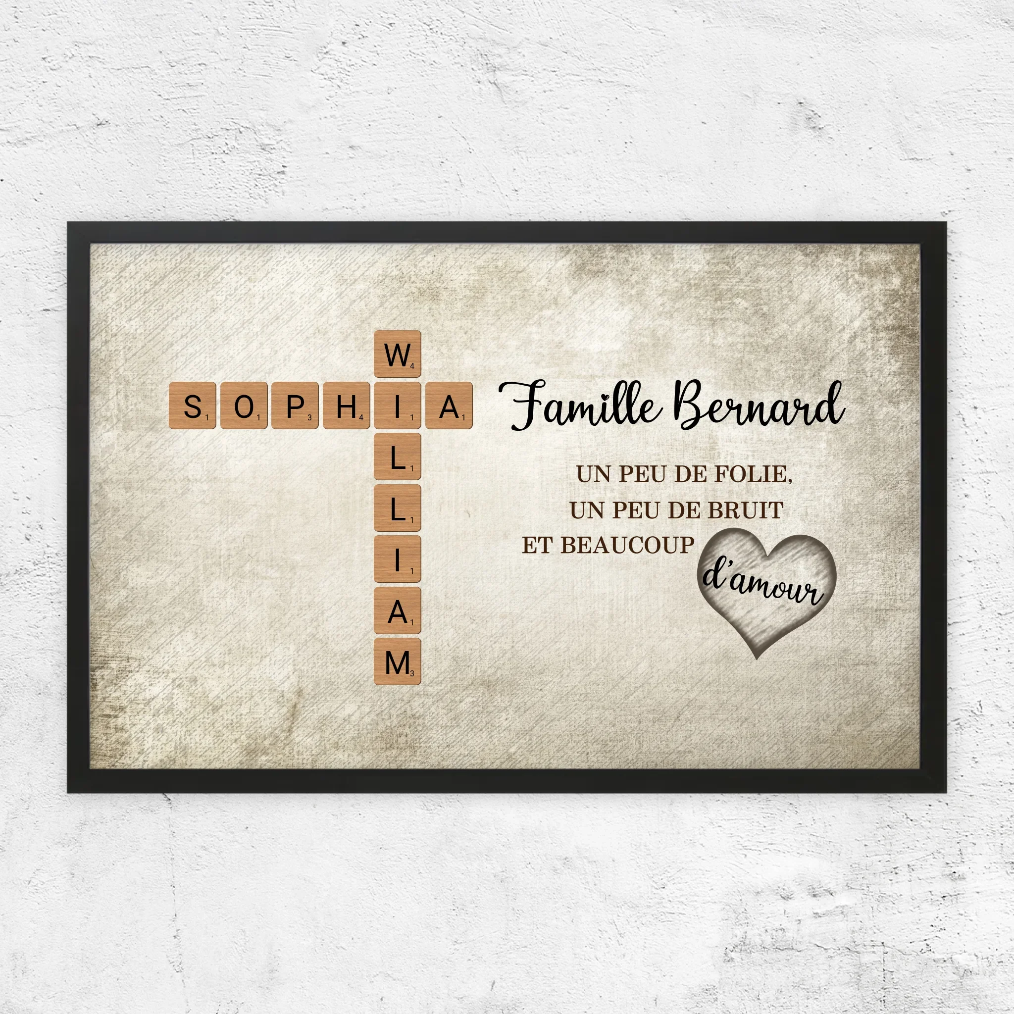 Poster personnalisé “Un peu de folie, un peu de bruit et beaucoup d'amour - Mots croisés” - Image 5