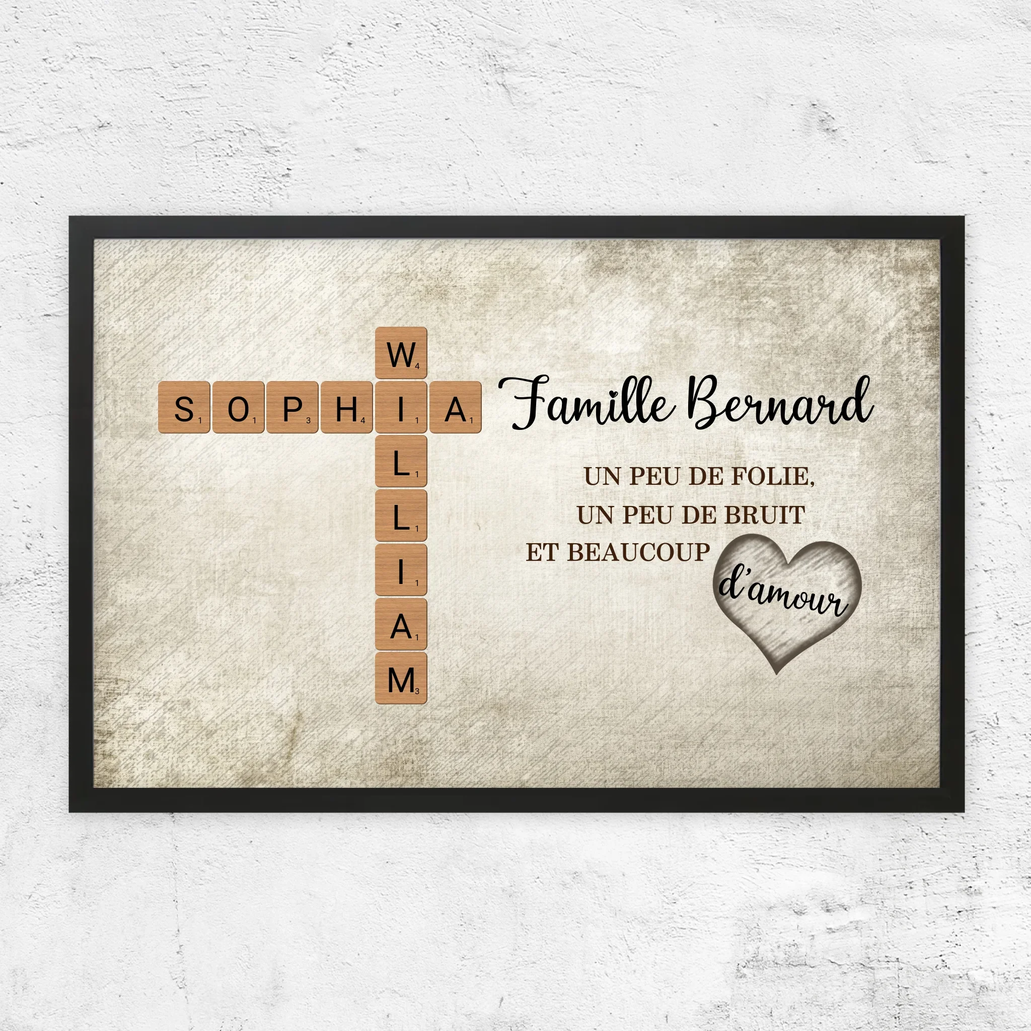 Poster personnalisé “Un peu de folie, un peu de bruit et beaucoup d'amour - Mots croisés” - Image 6