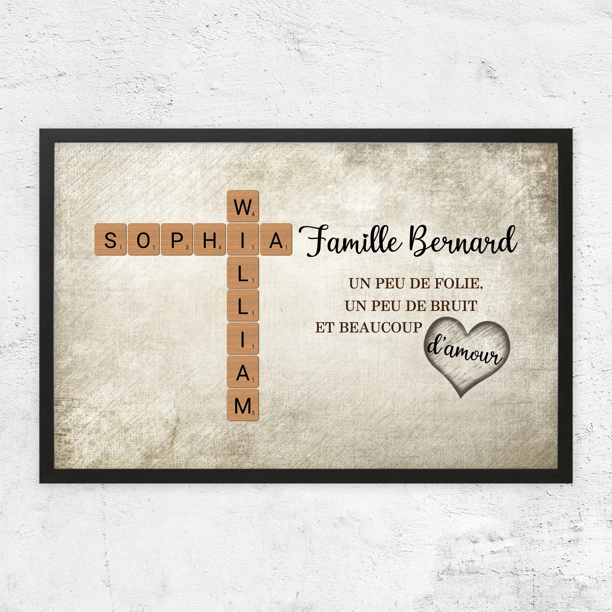 Poster personnalisé “Un peu de folie, un peu de bruit et beaucoup d'amour - Mots croisés” - Image 7