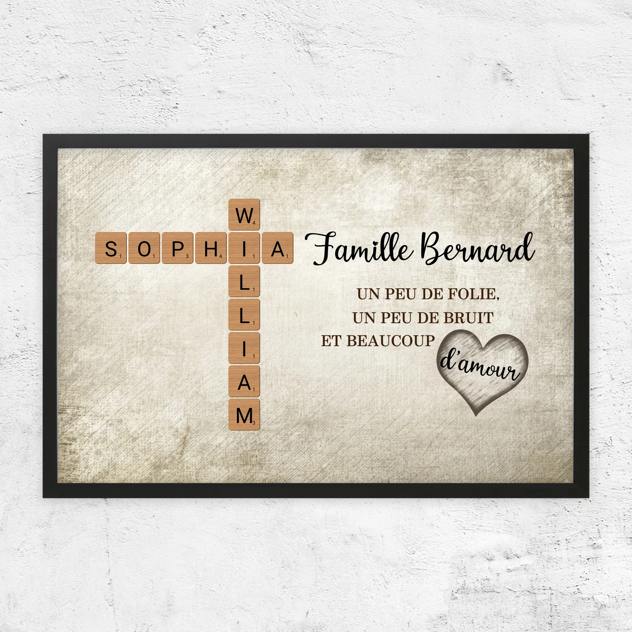Poster personnalisé “Un peu de folie, un peu de bruit et beaucoup d'amour - Mots croisés” - Image 8