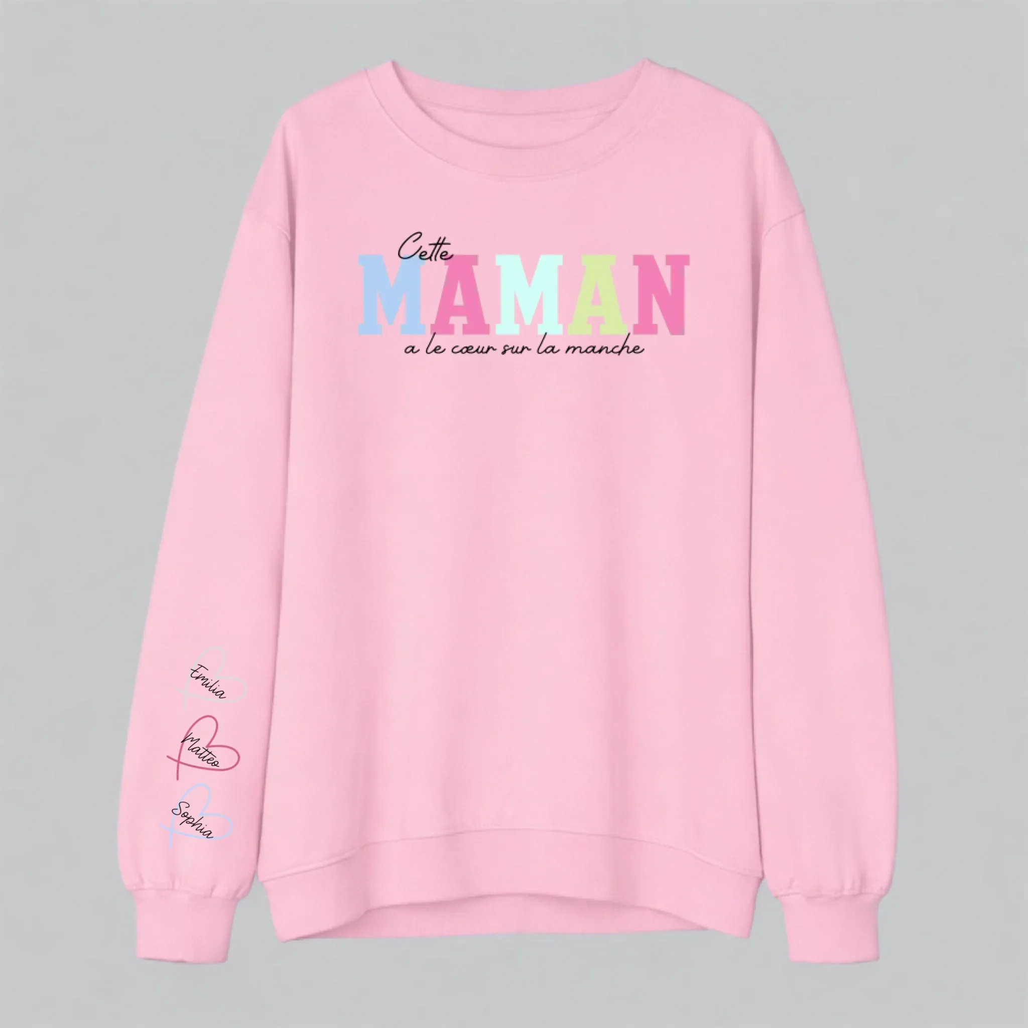 Sweat-shirt personnalisé – Elle porte son cœur sur la main - Image 4
